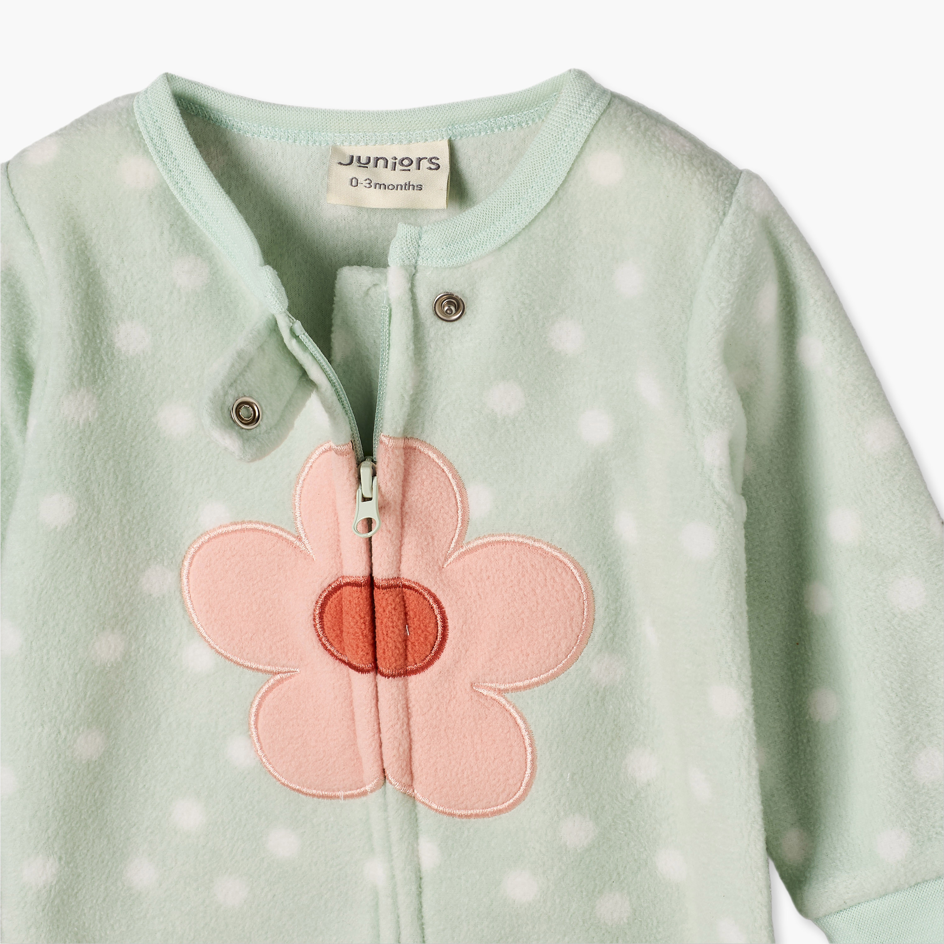 بدلات نوم بطبعات أزهار وياقة ضيقة وأكمام طويلة من جونيورز - عبوة من قطعتين-baby-girls-clothing-nightwear-sleepsuits-image-4