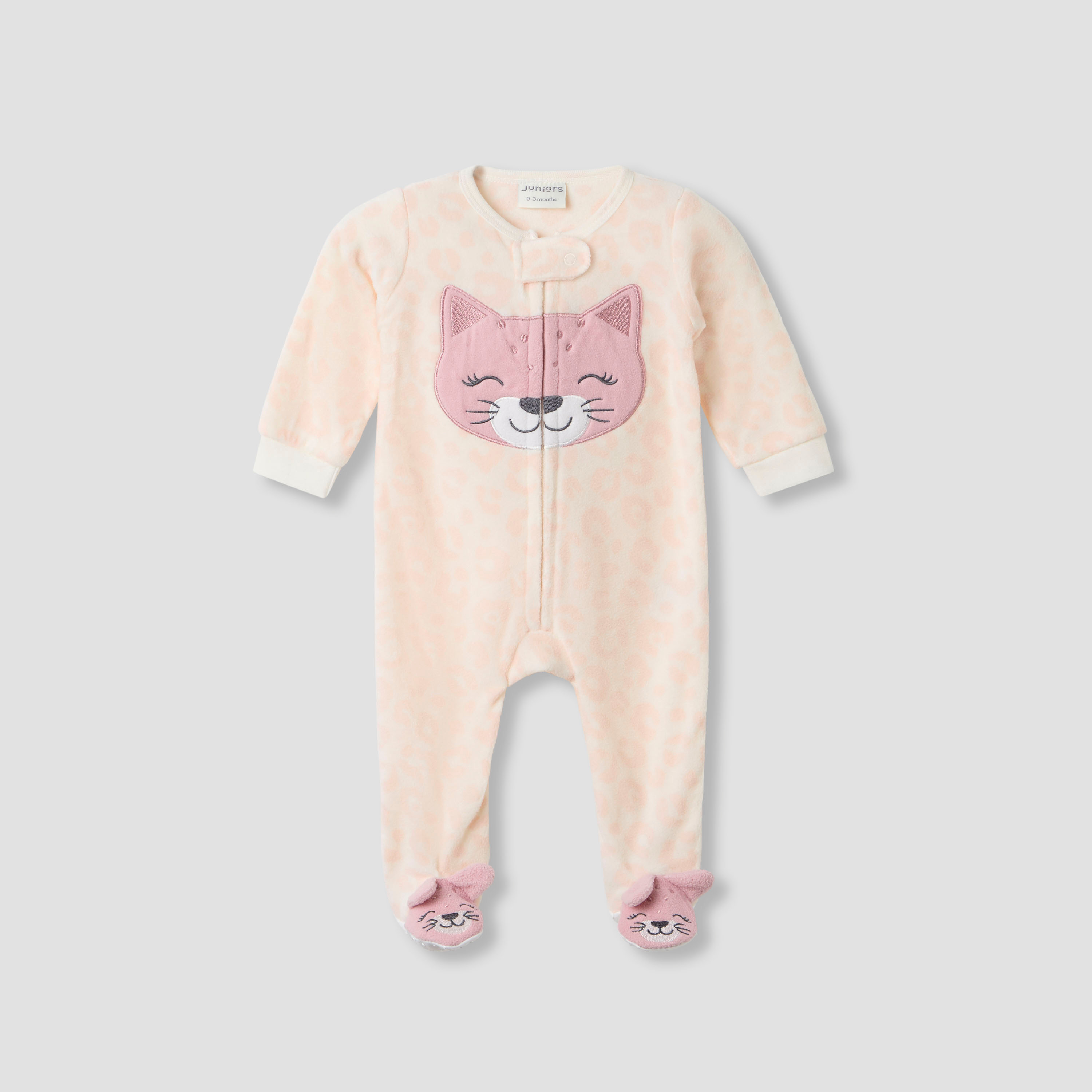 Juniors Round Neck Sleepsuit with Print - Polyester - Long Sleeves - Set of 2-baby-girls-clothing-nightwear-sleepsuits-image-2
