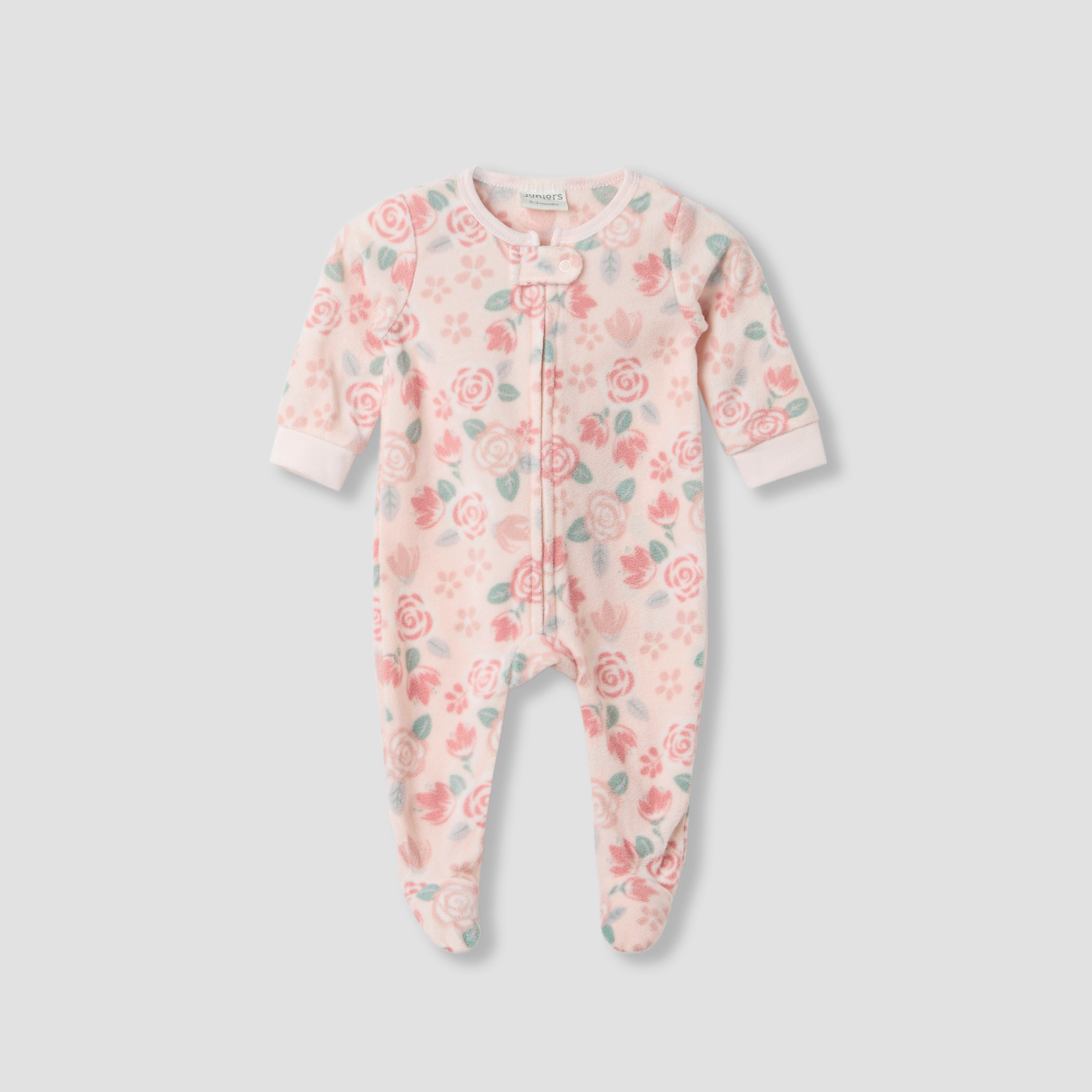 Juniors Round Neck Sleepsuit with Print - Polyester - Long Sleeves - Set of 2-baby-girls-clothing-nightwear-sleepsuits-image-3