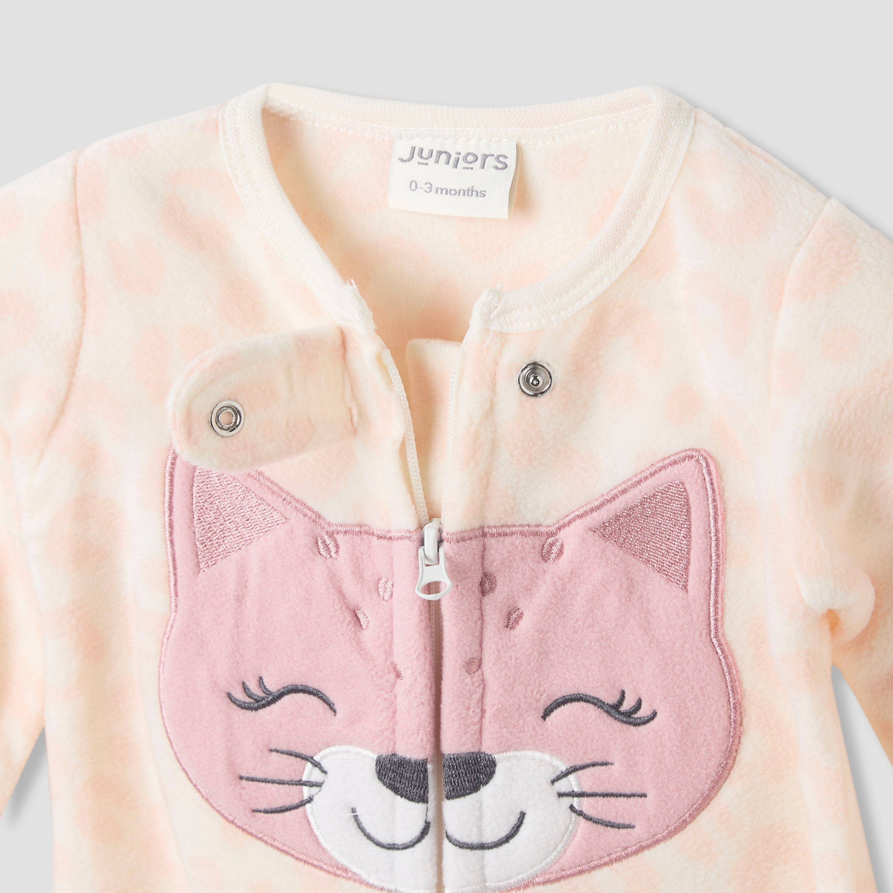 Juniors Round Neck Sleepsuit with Print - Polyester - Long Sleeves - Set of 2-baby-girls-clothing-nightwear-sleepsuits-image-4