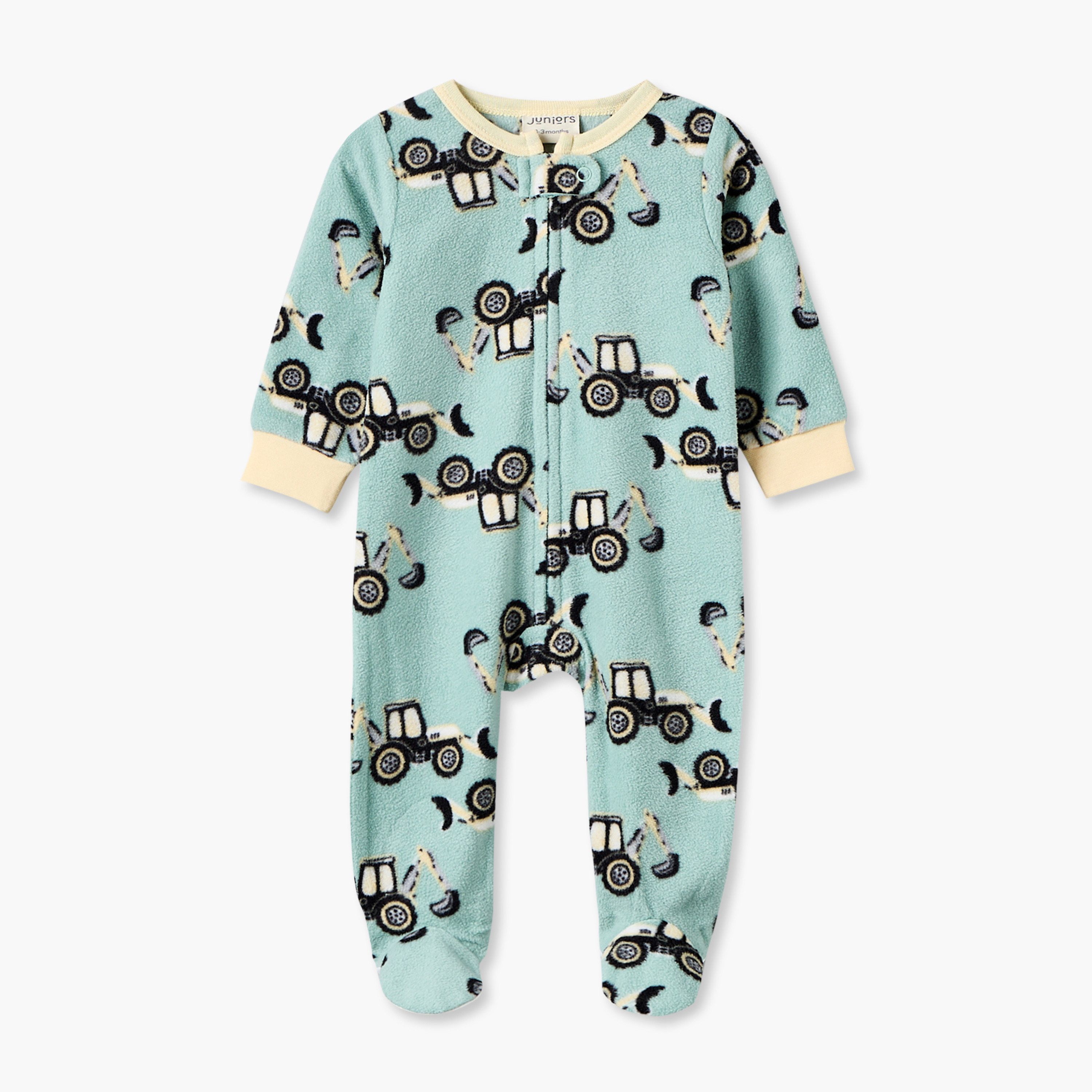 بدلات نوم بطبعات معدات بناء وياقة مستديرة وأكمام طويلة من جونيورز - عبوة من قطعتين-baby-boys-clothing-nightwear-sleepsuits-image-3