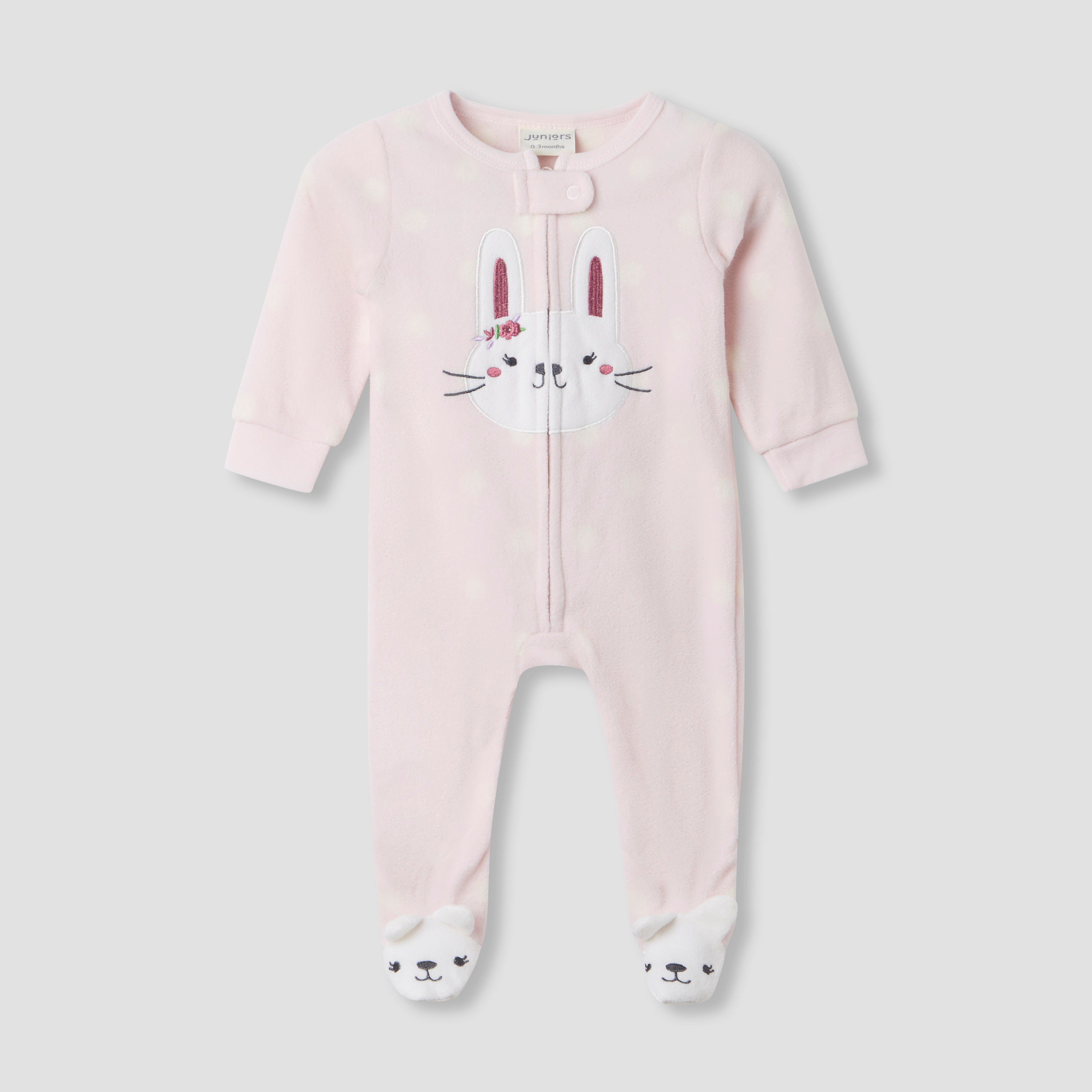 Juniors Round Neck Sleepsuit with Print - Polyester - Long Sleeves - Set of 2-baby-girls-clothing-nightwear-sleepsuits-image-2