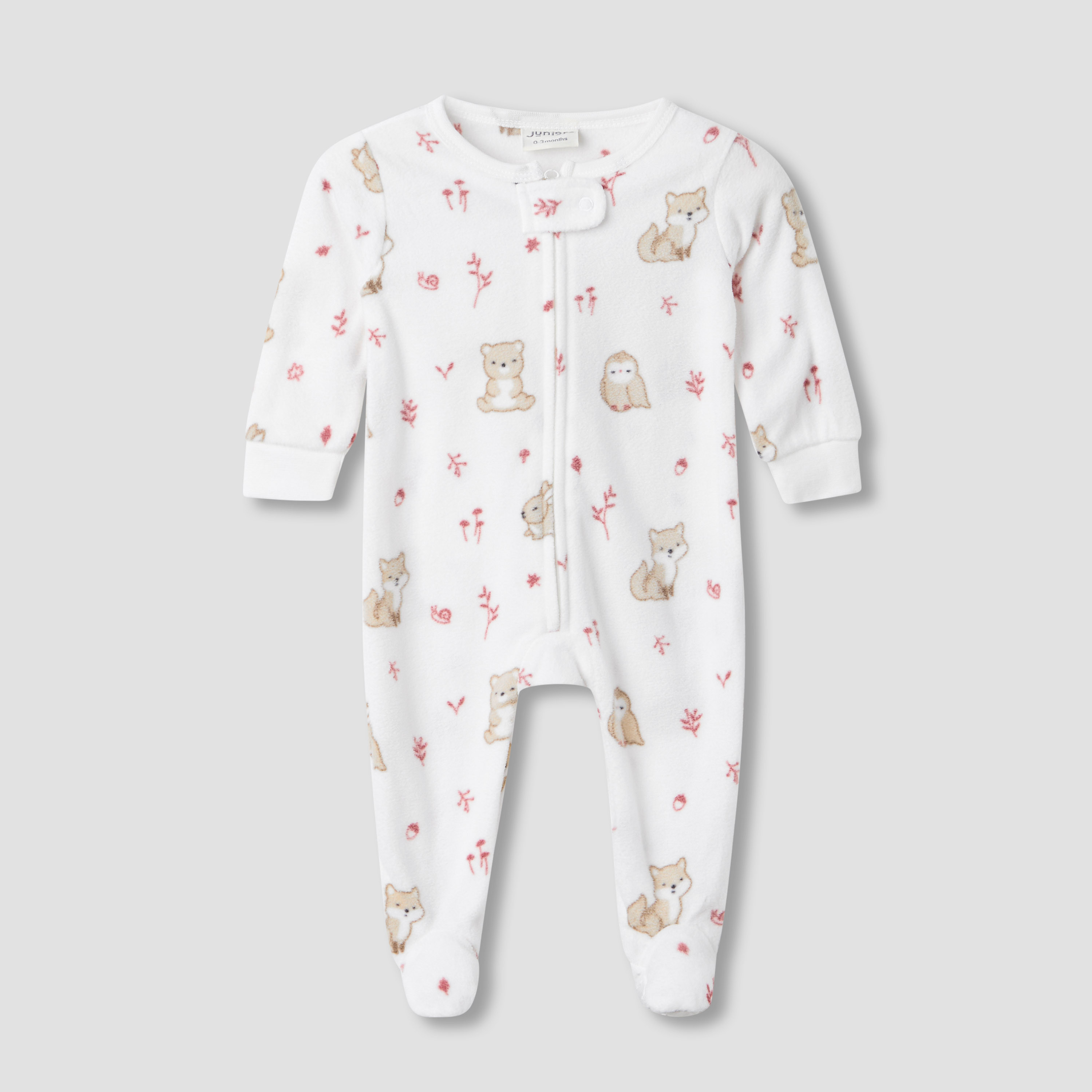 Juniors Round Neck Sleepsuit with Print - Polyester - Long Sleeves - Set of 2-baby-girls-clothing-nightwear-sleepsuits-image-3