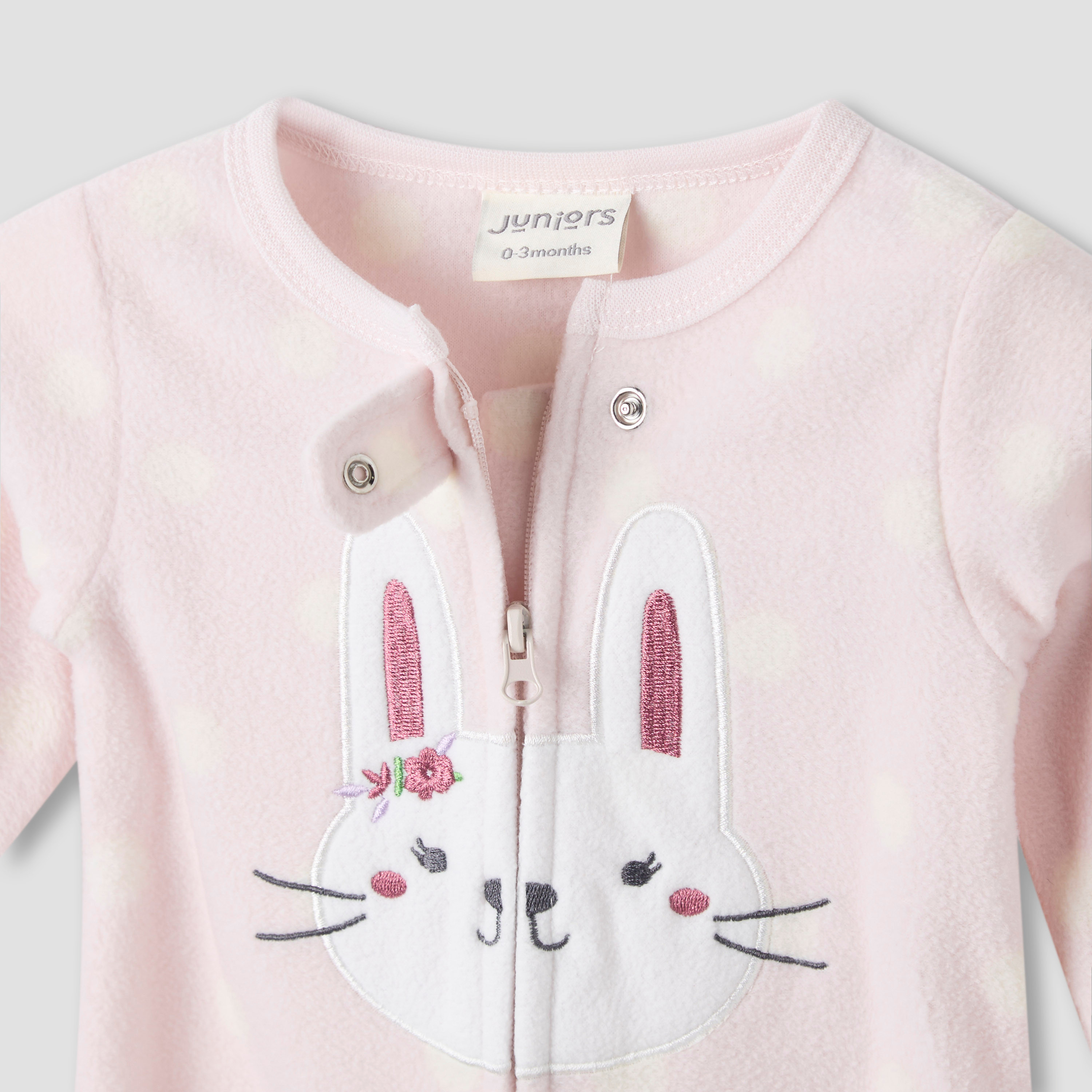 Juniors Round Neck Sleepsuit with Print - Polyester - Long Sleeves - Set of 2-baby-girls-clothing-nightwear-sleepsuits-image-4