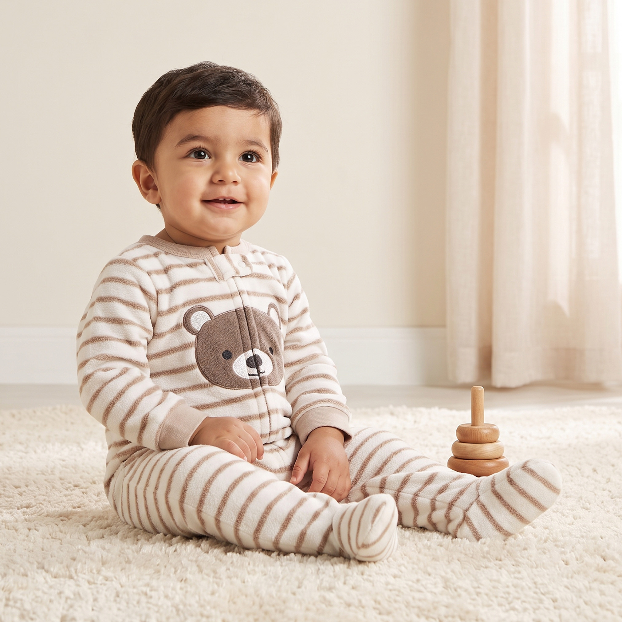 بدلة نوم بياقة ضيقة وأكمام طويلة وطبعات من جونيورز - عبوة من قطعتين-baby-boys-clothing-nightwear-sleepsuits-image-2