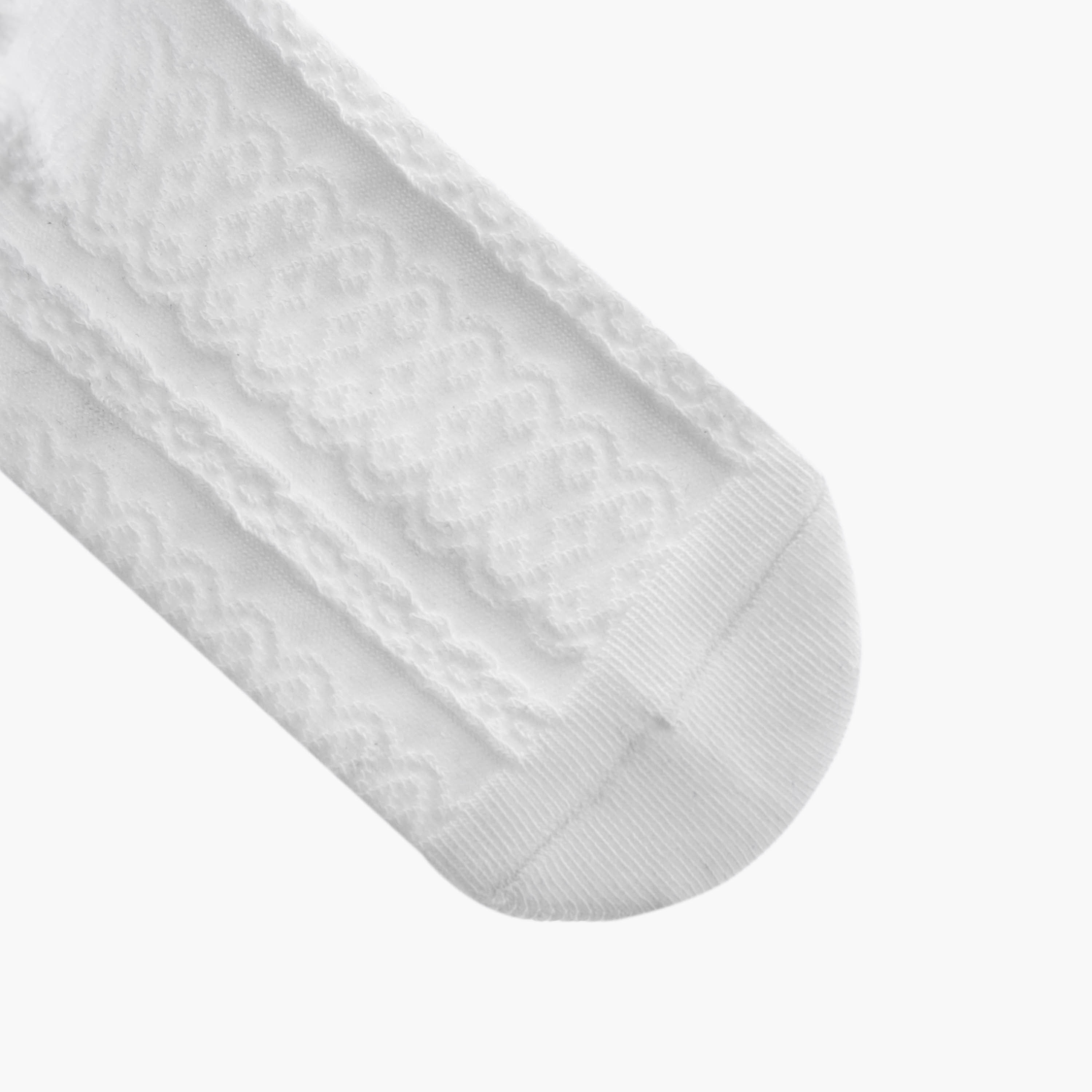 جوارب بارزة الملمس بطول الكاحل بحواف صدفية وفيونكة - طقم من 5 أزواج-girls-accessories-socks-image-5