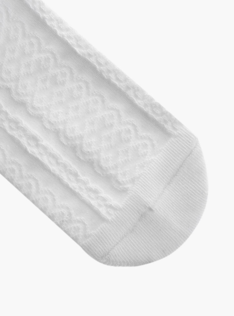 جوارب بارزة الملمس بطول الكاحل بحواف صدفية وفيونكة - طقم من 5 أزواج-girls-accessories-socks-image-5