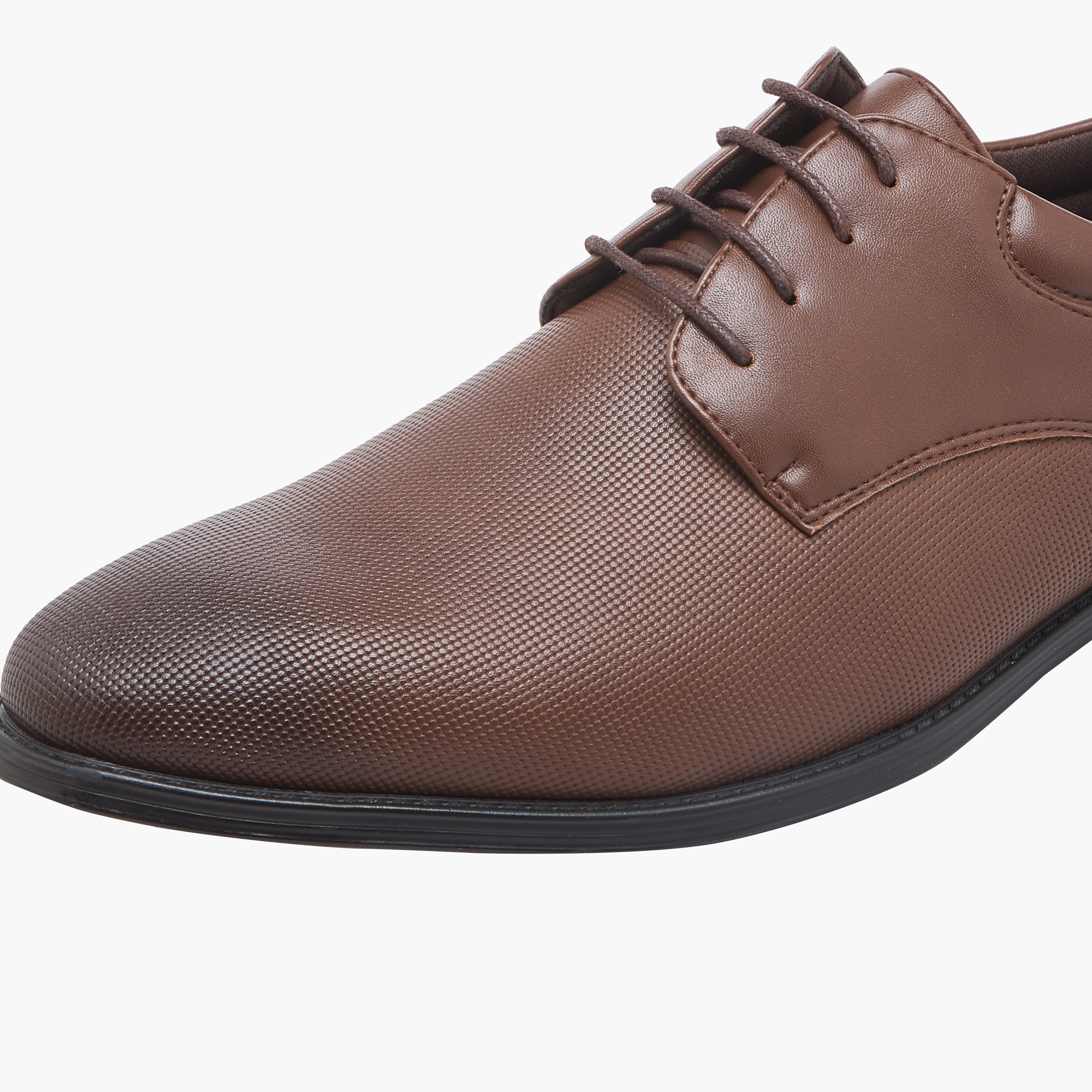 LBL by Shoexpress Men Textured Lace-Up Derby Shoes-men-shoes-formalshoes-image-4