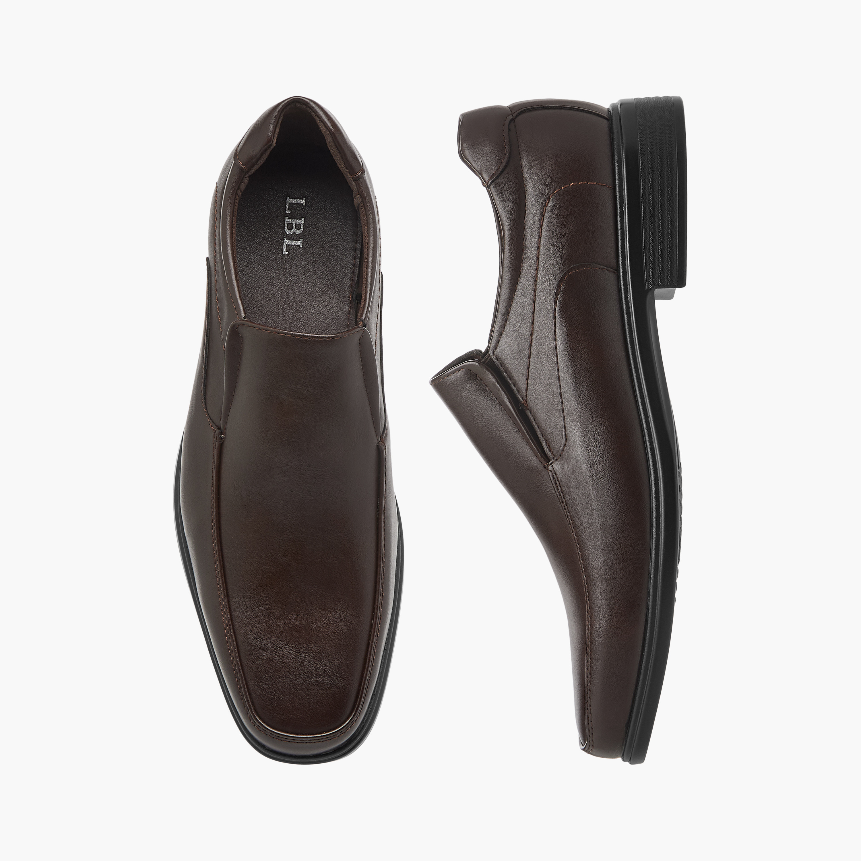 LBL by Shoexpress Panelled Slip-On Loafers-men-shoes-formalshoes-image-1