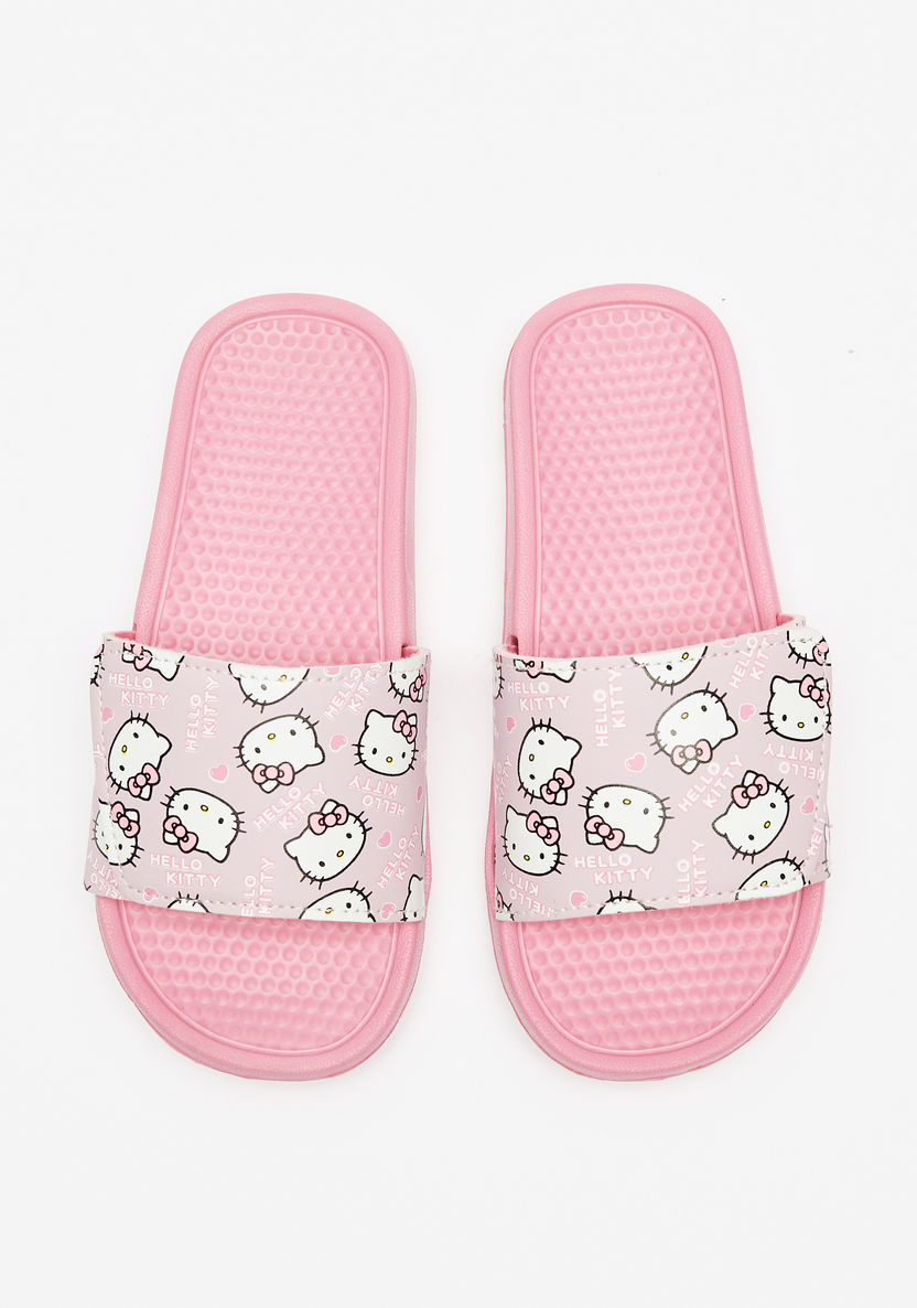 Hello Kitty Printed Slip-On Slide Slippers-Girl%27s Flip Flops & Beach Slippers-image-0