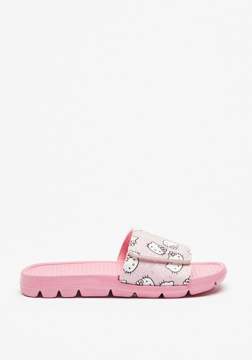 Hello Kitty Printed Slip-On Slide Slippers-Girl%27s Flip Flops & Beach Slippers-image-2