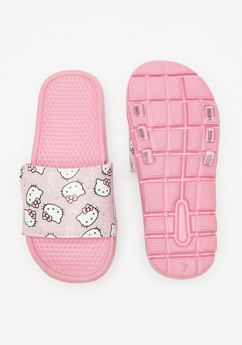 Hello Kitty Printed Slip-On Slide Slippers-Girl%27s Flip Flops & Beach Slippers-image-4