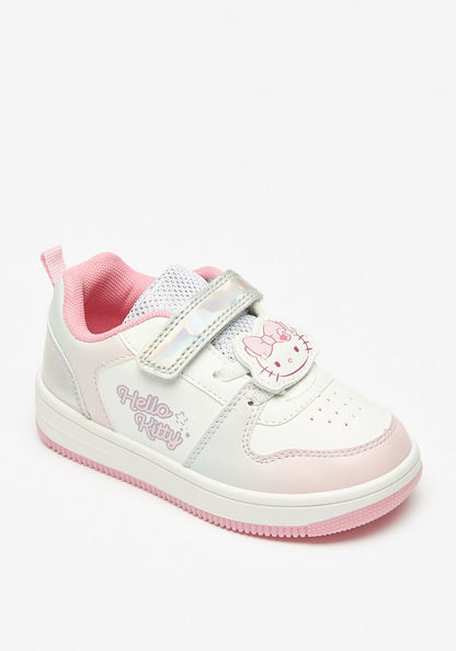 Hello Kitty Printed Sneakers with Hook and Loop Closure-Girl%27s Sneakers-image-0