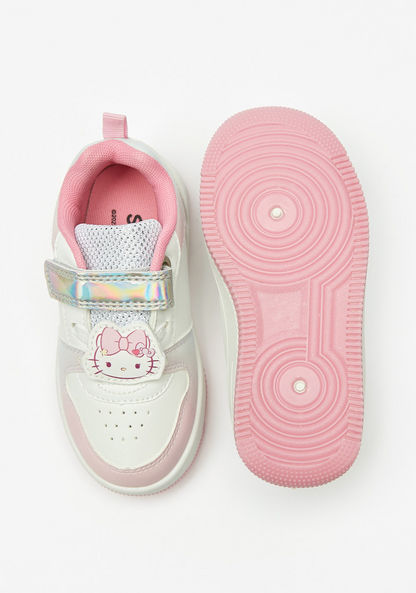 Hello Kitty Printed Sneakers with Hook and Loop Closure-Girl%27s Sneakers-image-3