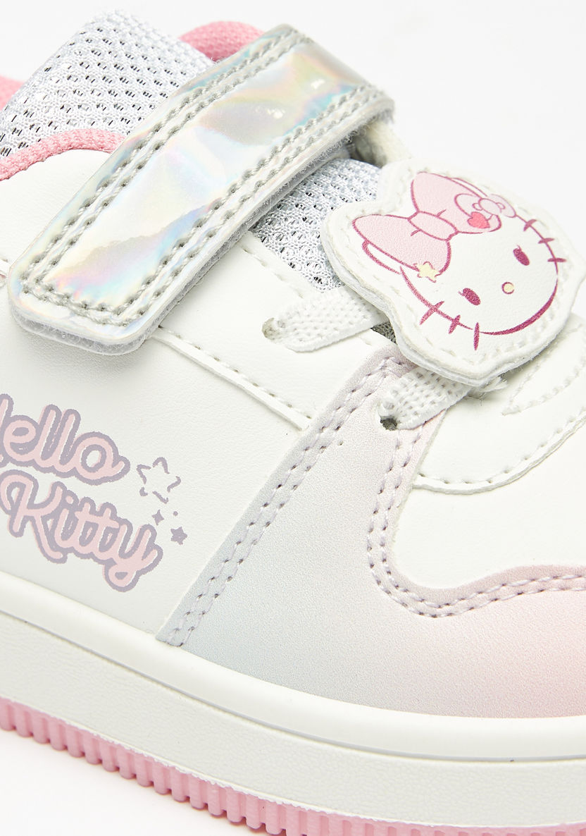 Hello Kitty Printed Sneakers with Hook and Loop Closure-Girl%27s Sneakers-image-4