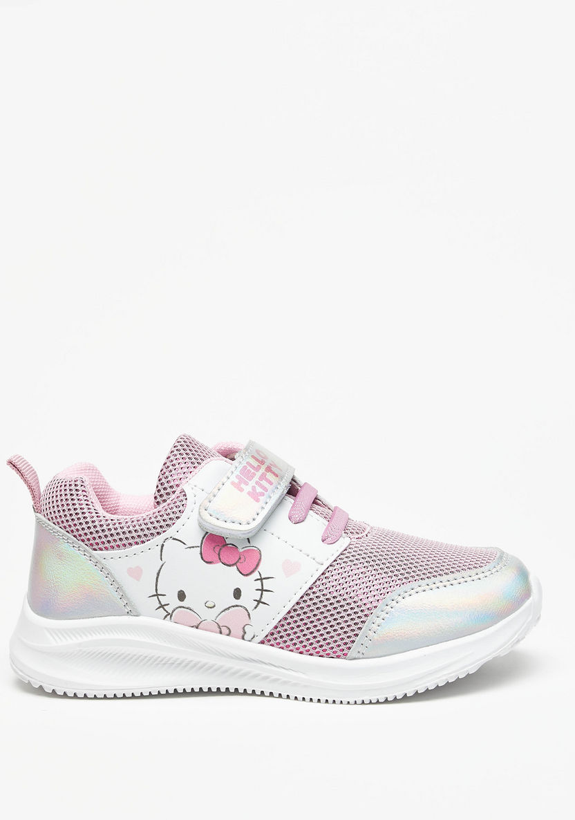 Hello Kitty Print Sneakers with Hook and Loop Closure-Girl%27s Sneakers-image-2