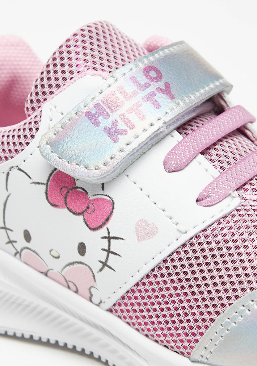 Hello Kitty Print Sneakers with Hook and Loop Closure-Girl%27s Sneakers-image-4