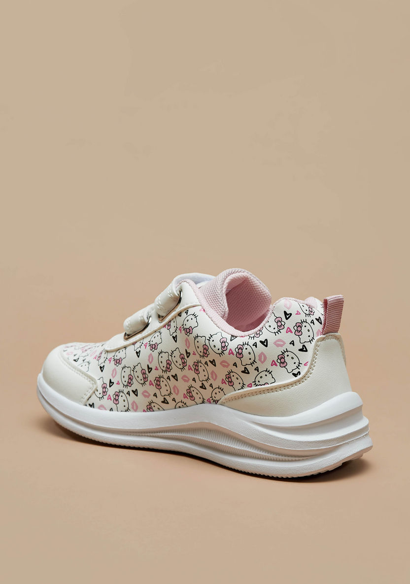 Hello Kitty Printed Sneakers with Hook and Loop Closure-Girl%27s Sneakers-image-1