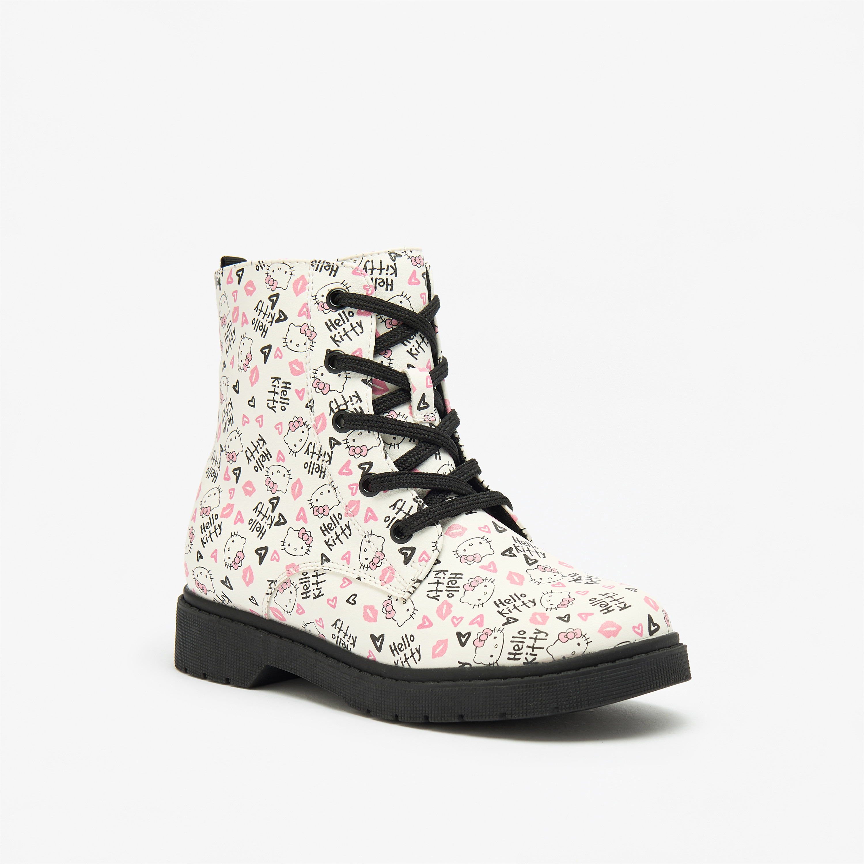 Hello Kitty Girls Printed Low Ankle Boots with Zip Closure-girls-shoes-boots-image-1