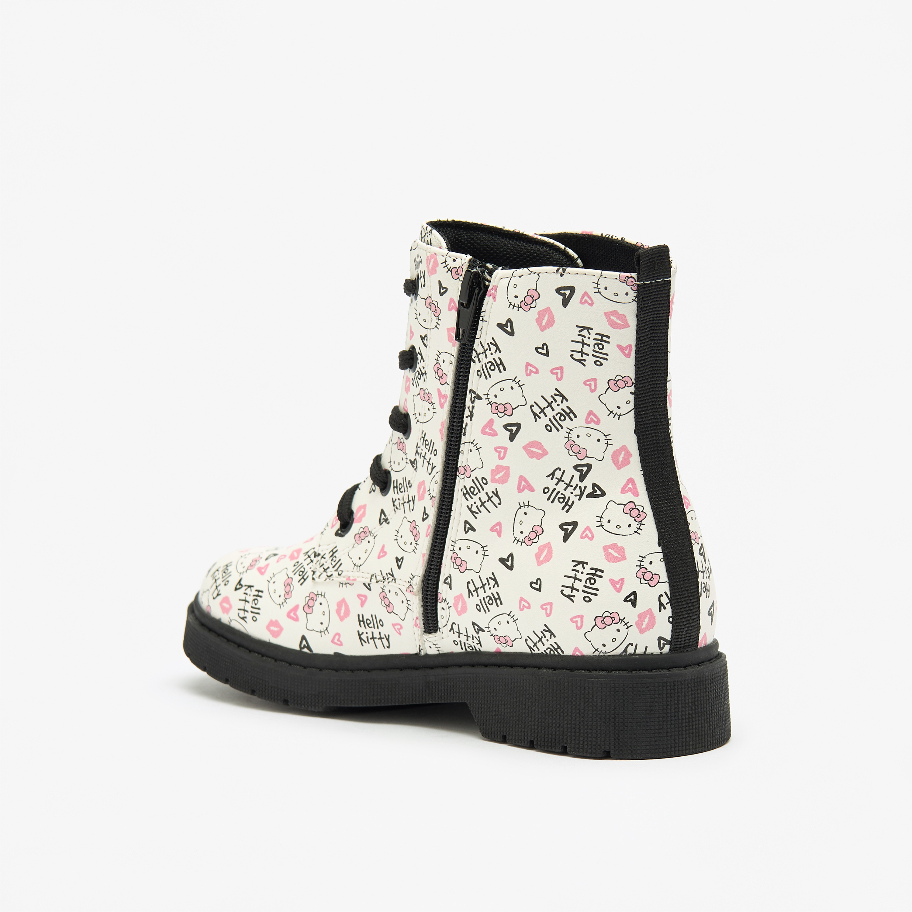 Hello Kitty Girls Printed Low Ankle Boots with Zip Closure-girls-shoes-boots-image-2