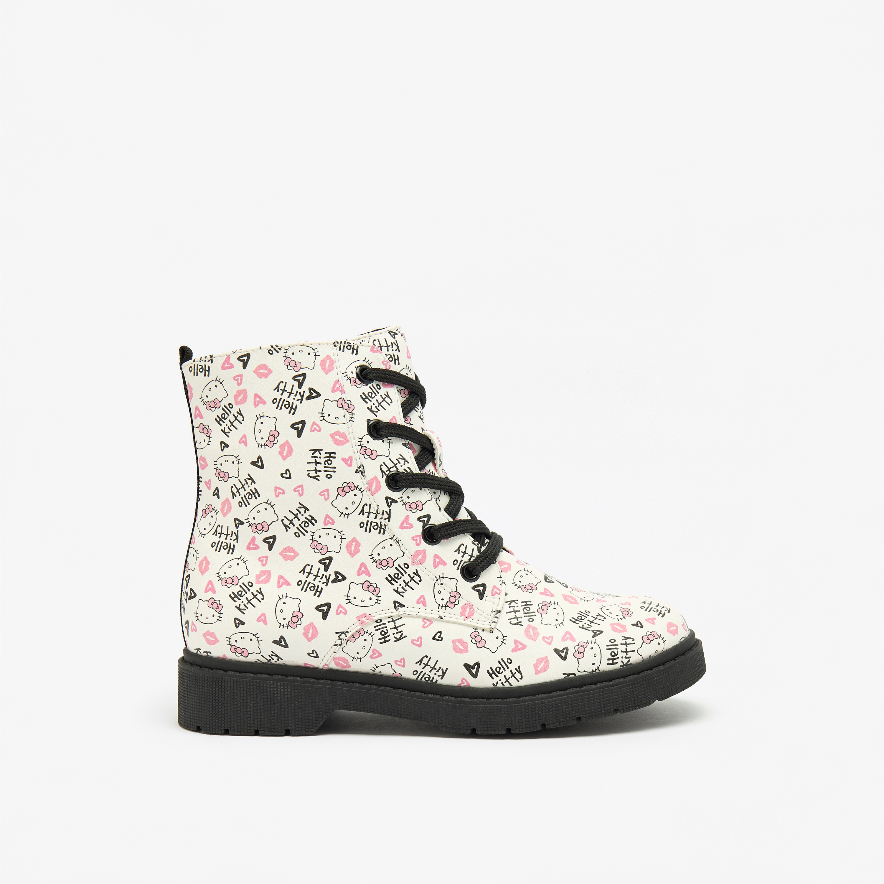 Hello Kitty Girls Printed Low Ankle Boots with Zip Closure-girls-shoes-boots-image-3