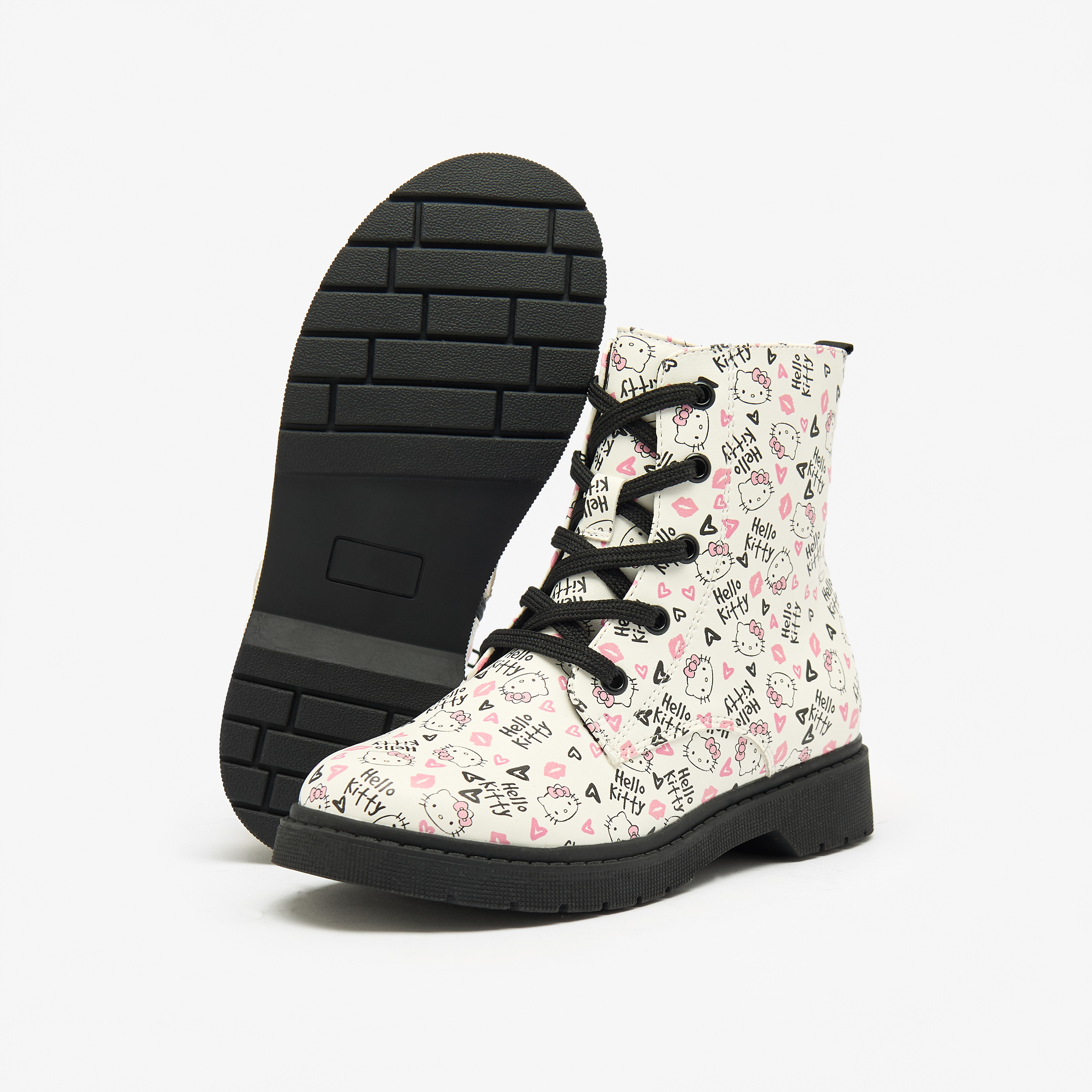 Hello Kitty Girls Printed Low Ankle Boots with Zip Closure-girls-shoes-boots-image-5
