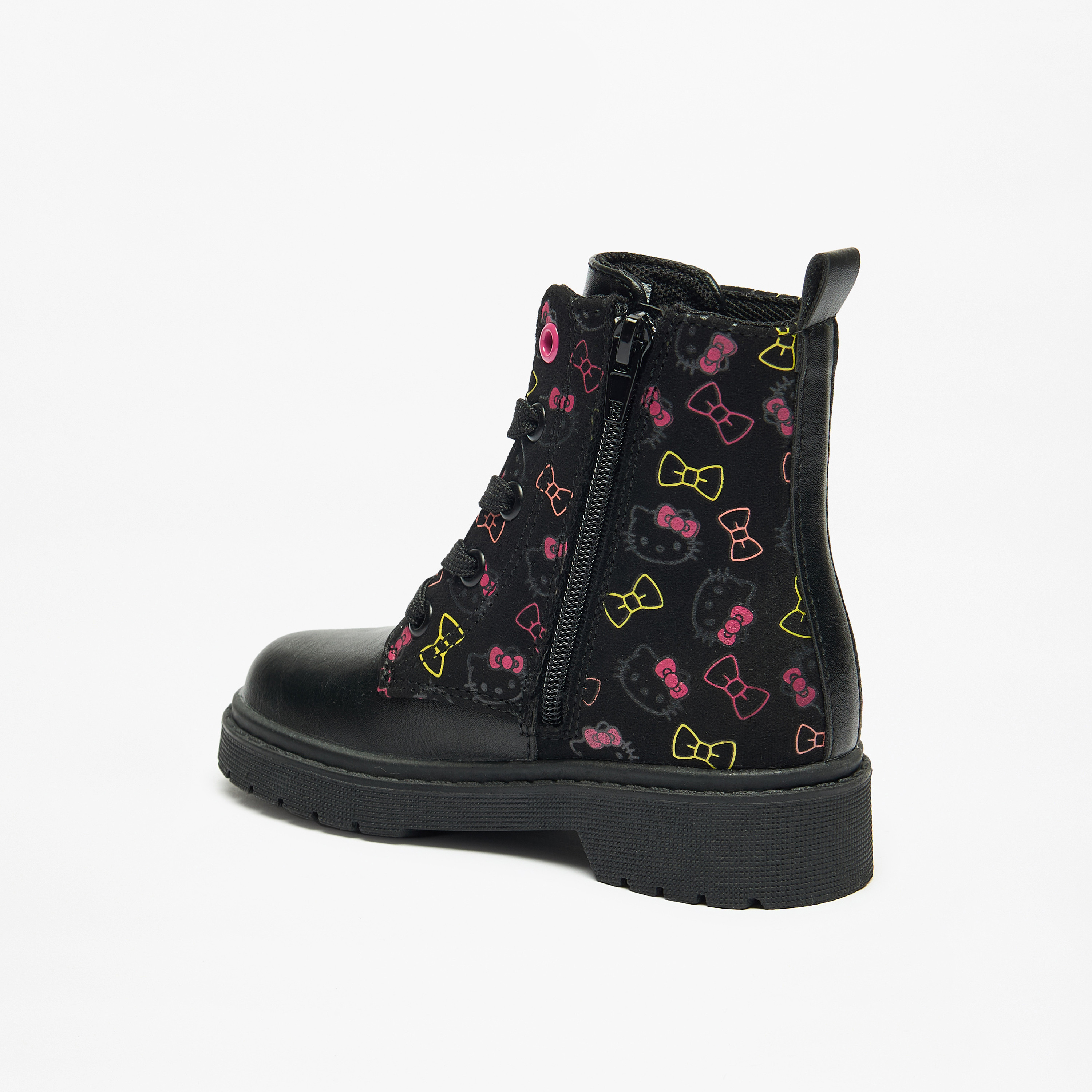 Hello Kitty Printed Low Ankle Boots with Zip Closure-girls-shoes-boots-image-2