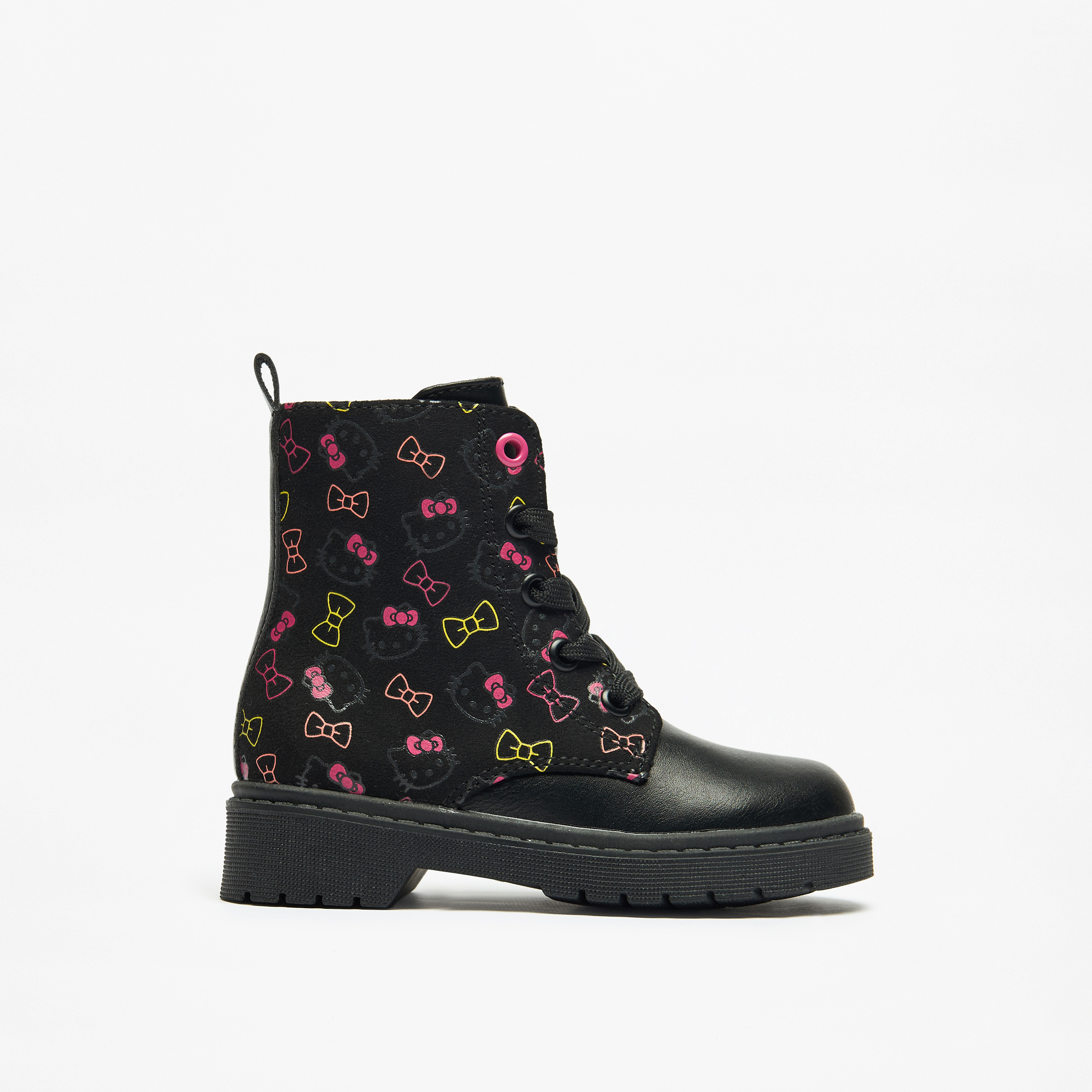 Hello Kitty Printed Low Ankle Boots with Zip Closure-girls-shoes-boots-image-3