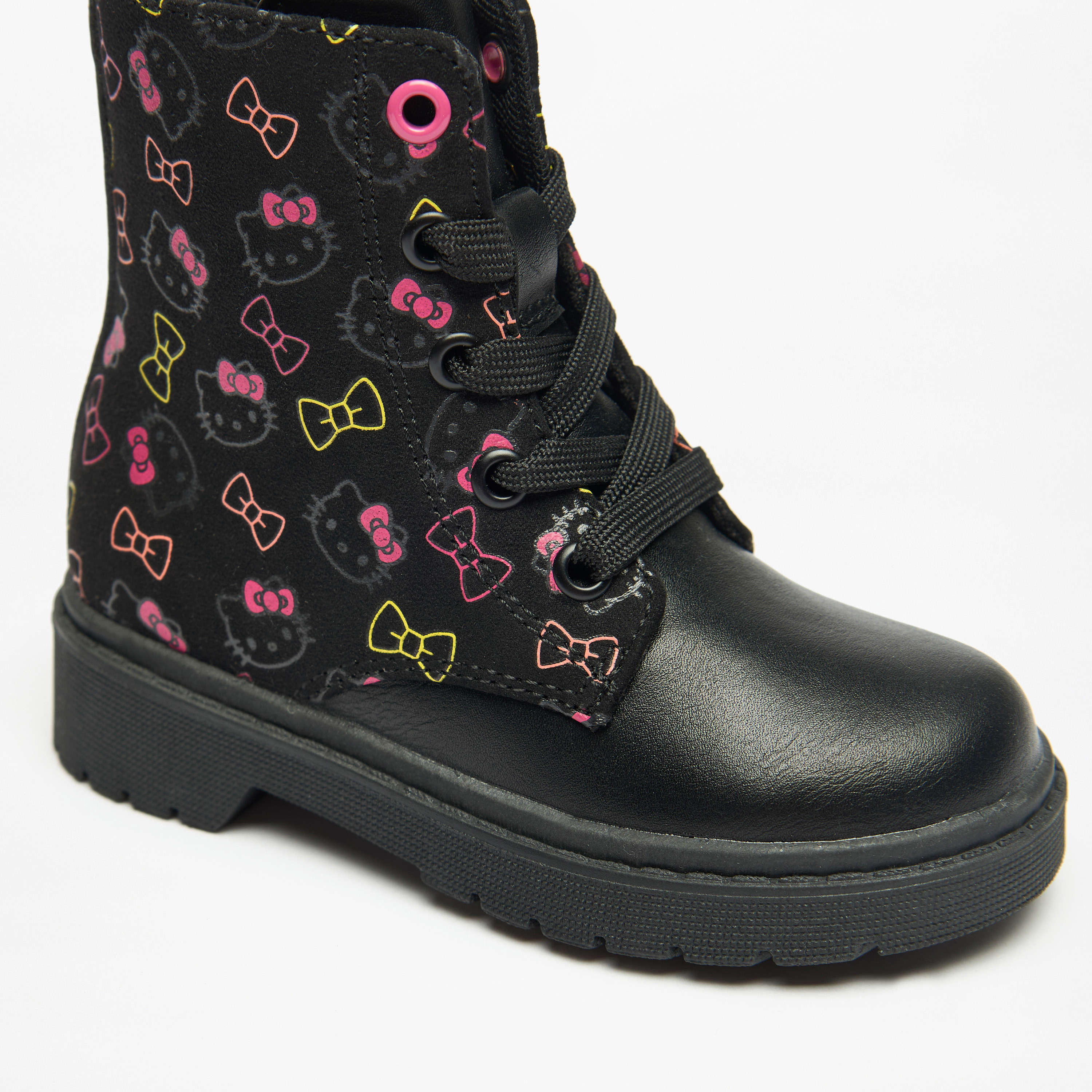 Hello Kitty Printed Low Ankle Boots with Zip Closure-girls-shoes-boots-image-5