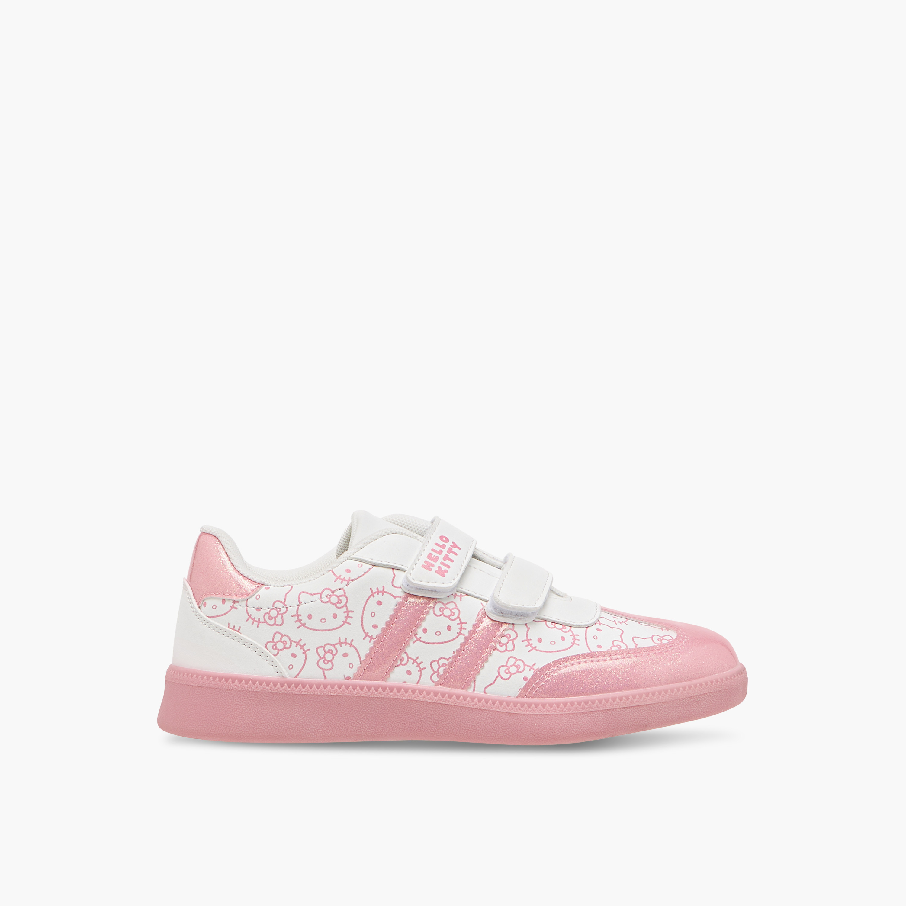 Hello Kitty Printed Sneakers with Hook and Loop Closure-girls-shoes-sneakers-image-3