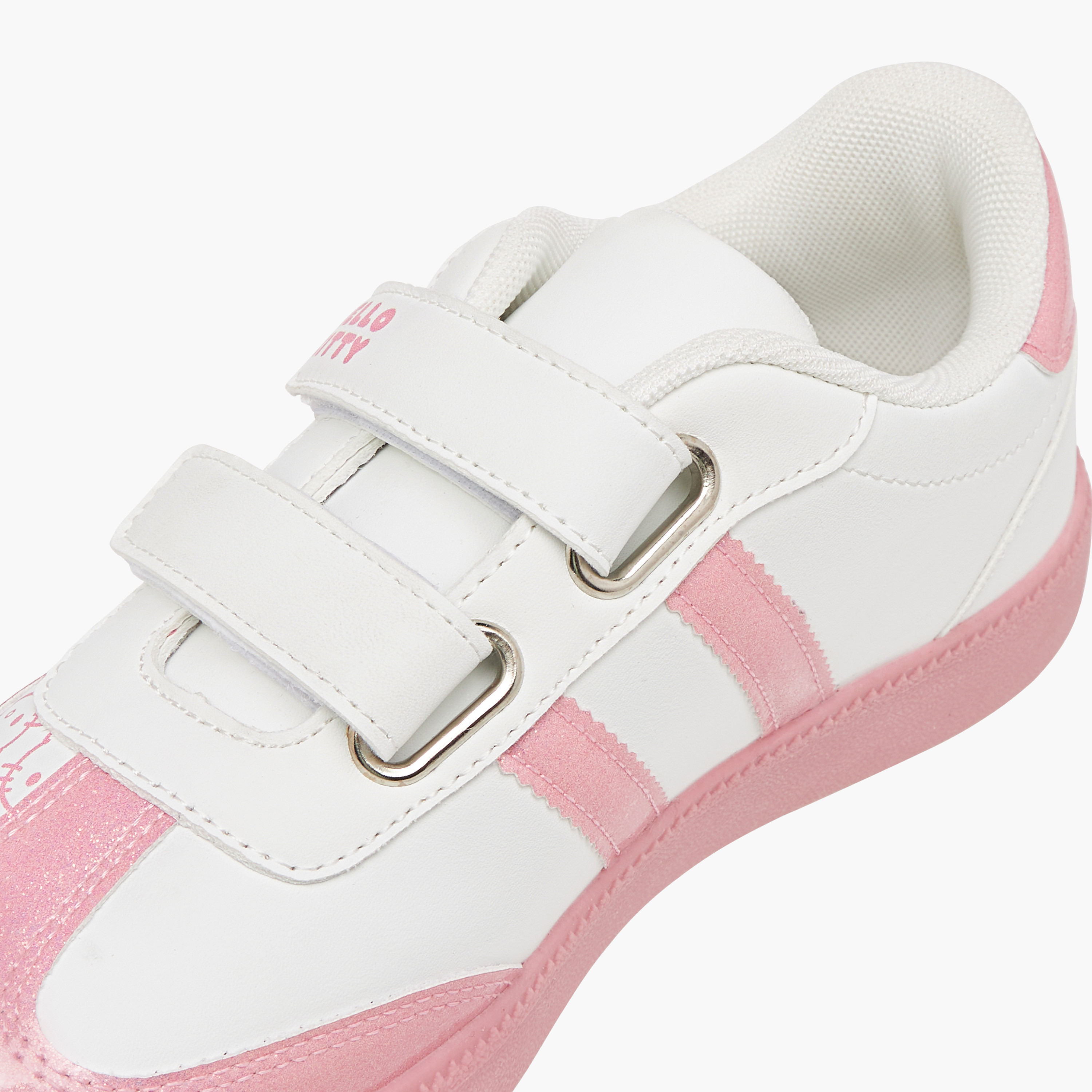 Hello Kitty Printed Sneakers with Hook and Loop Closure-girls-shoes-sneakers-image-4