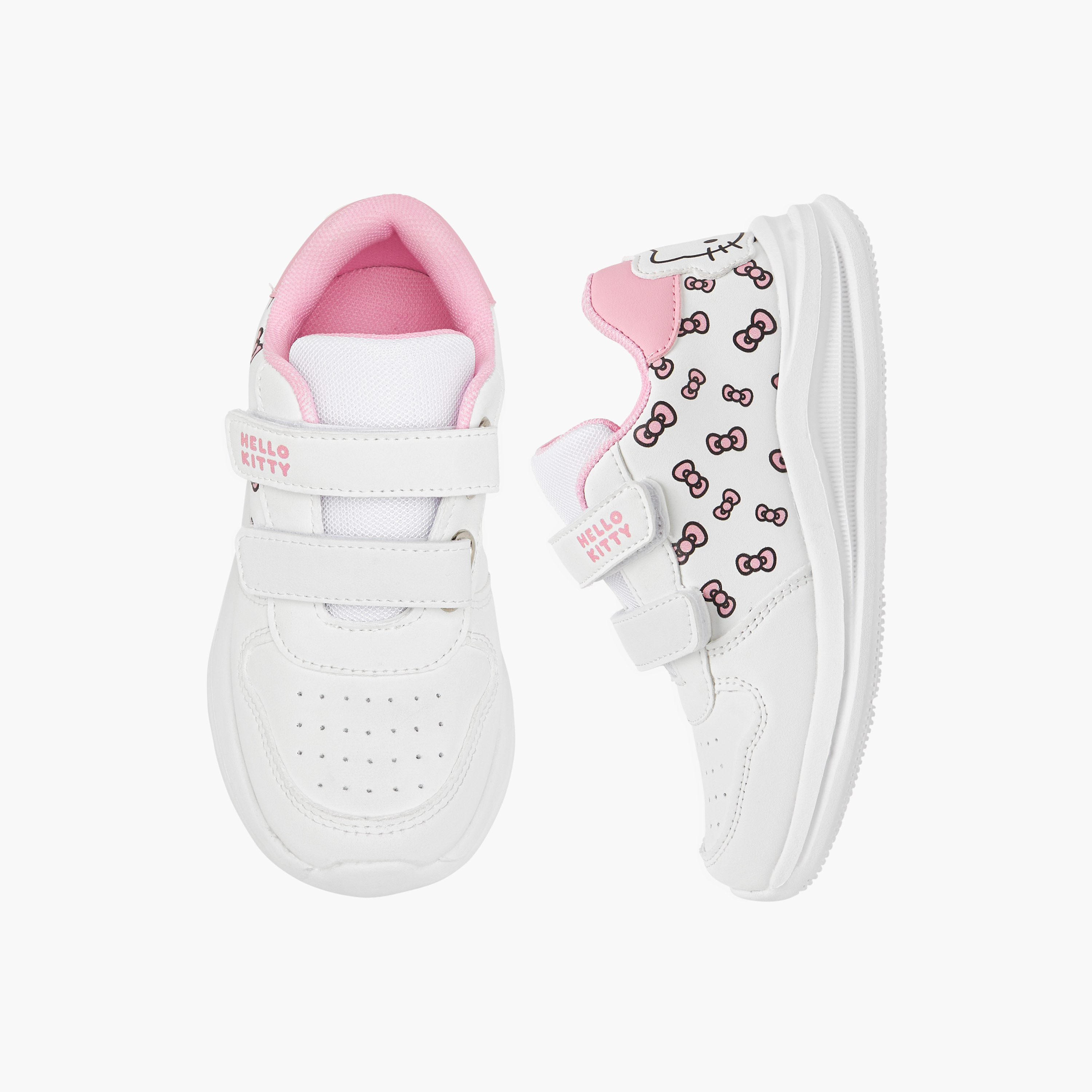 Hello Kitty Printed Sneakers with Hook and Loop Closure-girls-shoes-sneakers-image-1