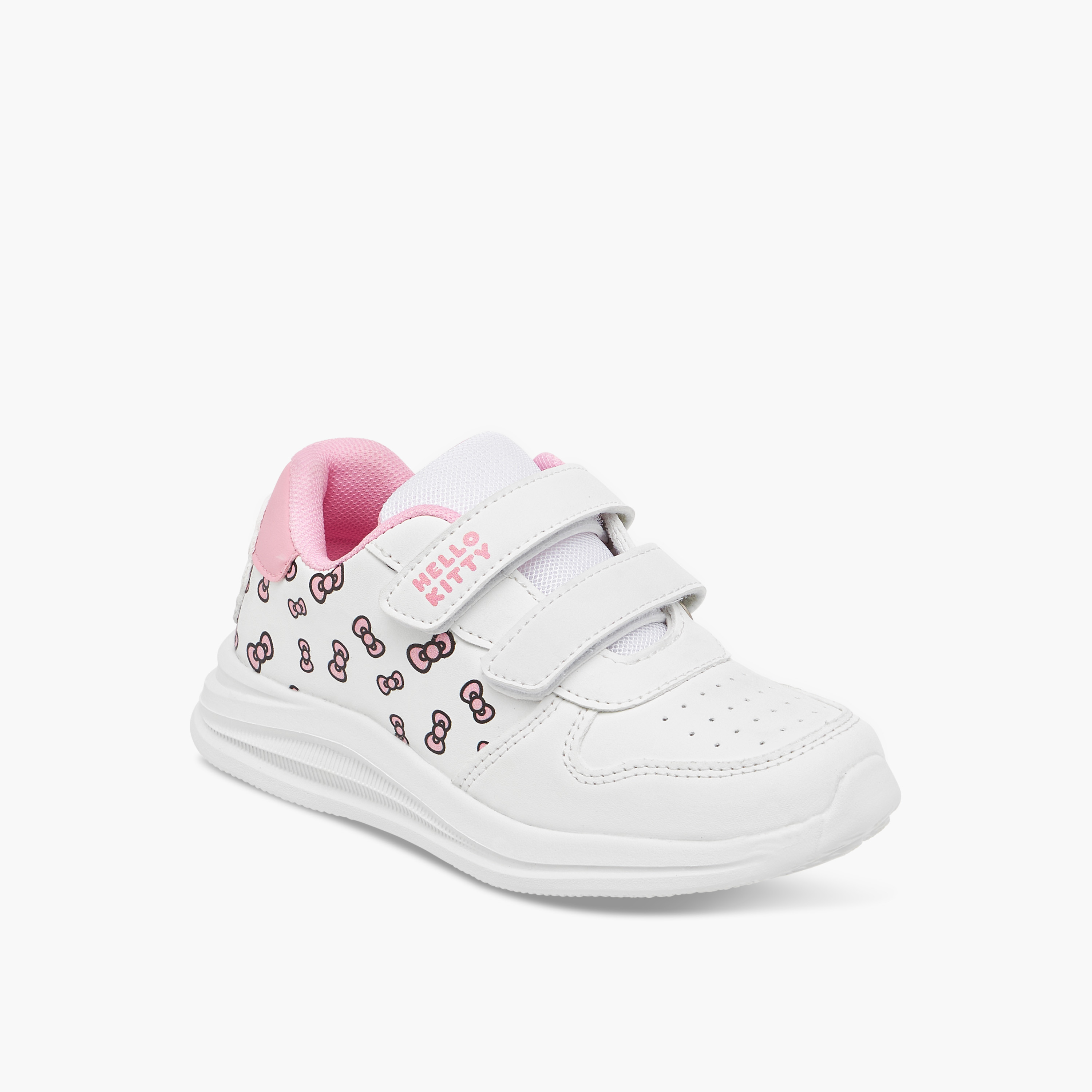 Hello Kitty Printed Sneakers with Hook and Loop Closure-girls-shoes-sneakers-image-2