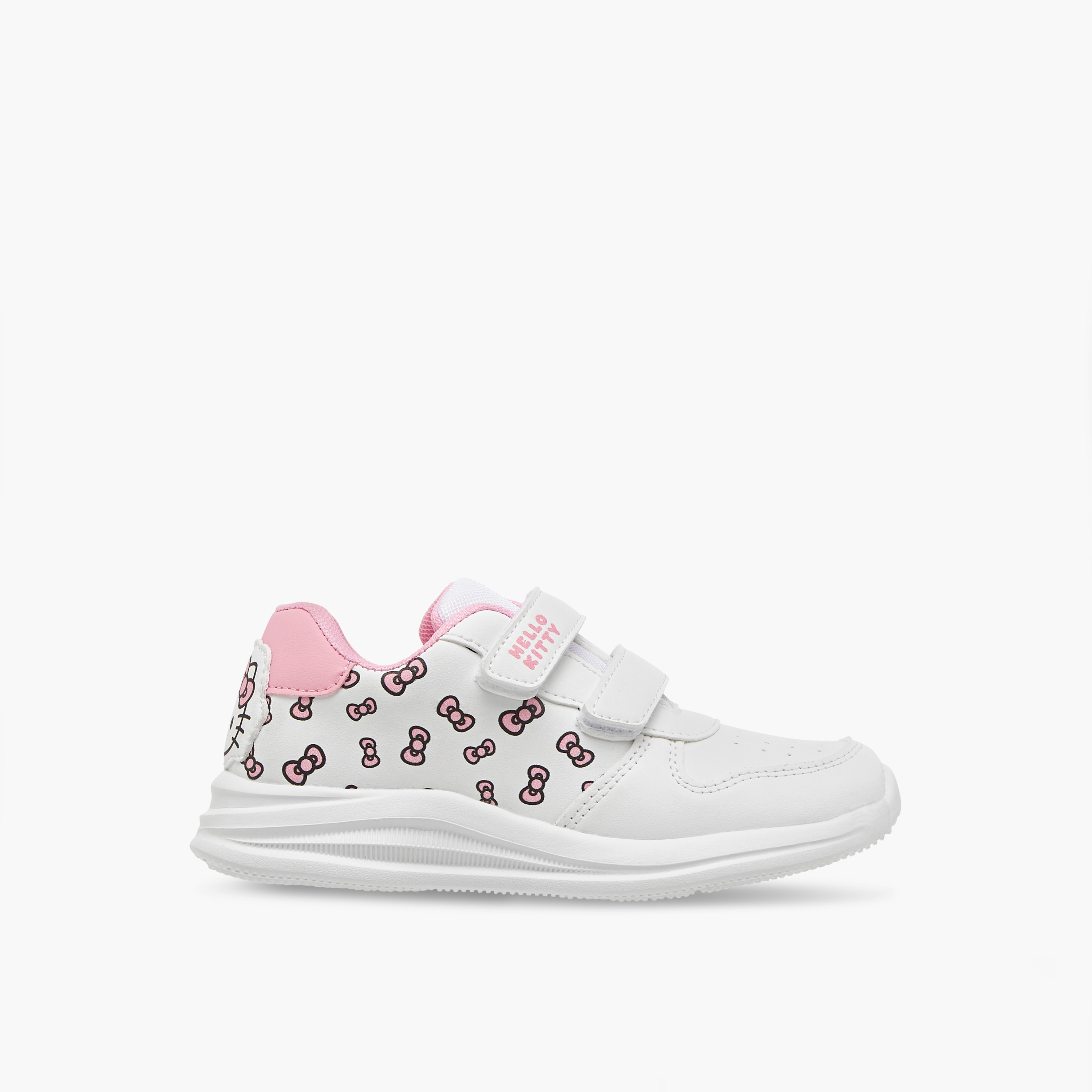 Hello Kitty Printed Sneakers with Hook and Loop Closure-girls-shoes-sneakers-image-3