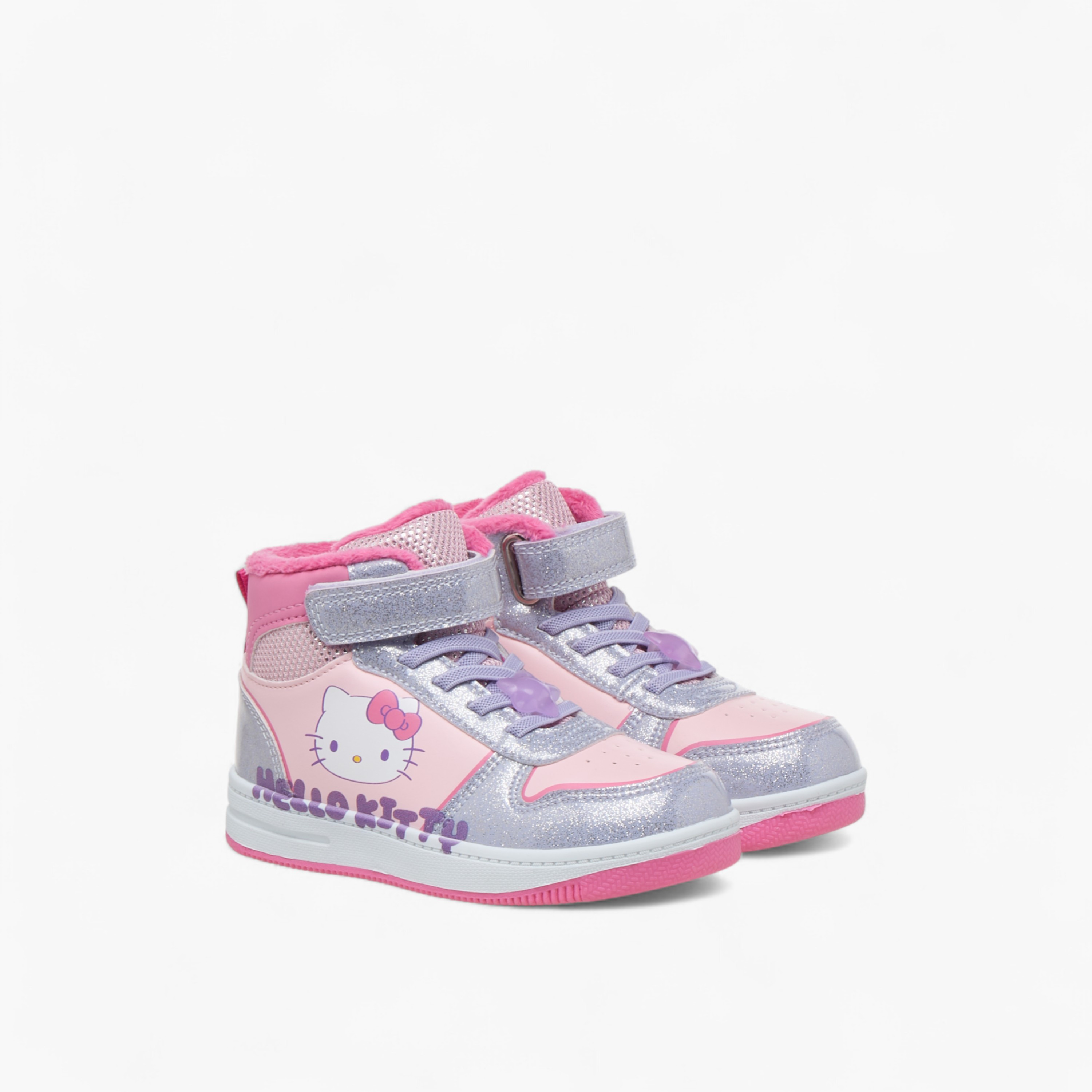 حذاء سنيكرز بقصة عالية وشريط إغلاق لاصق للبنات من هالو كيتي-girls-shoes-sneakers-image-1