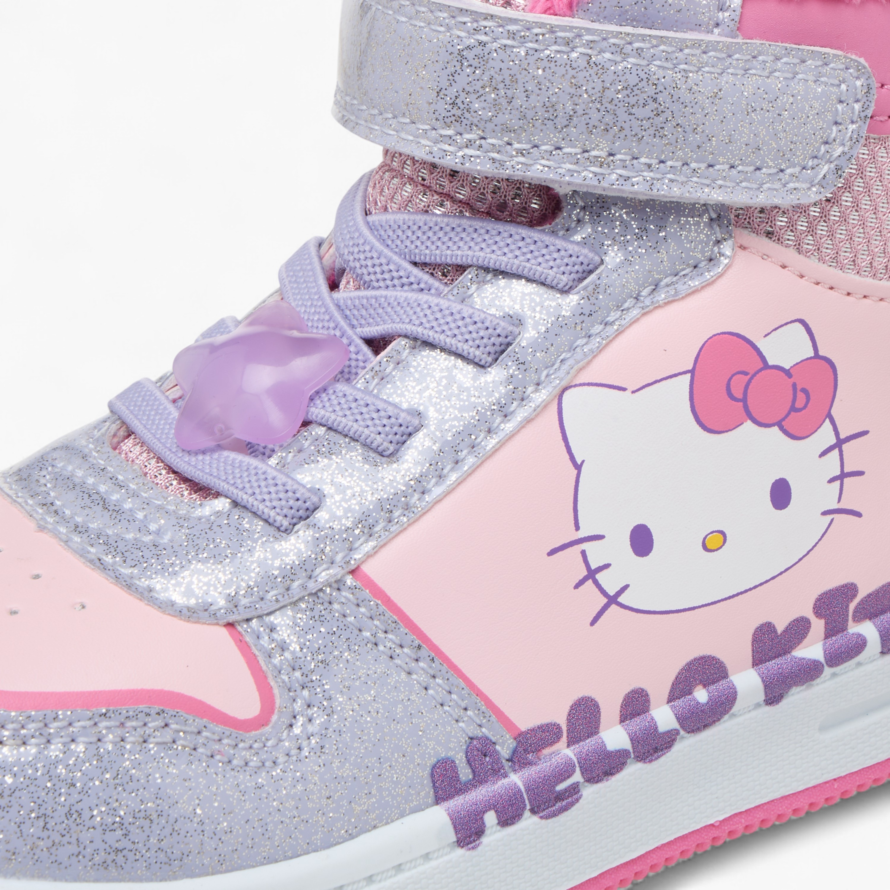 حذاء سنيكرز بقصة عالية وشريط إغلاق لاصق للبنات من هالو كيتي-girls-shoes-sneakers-image-4