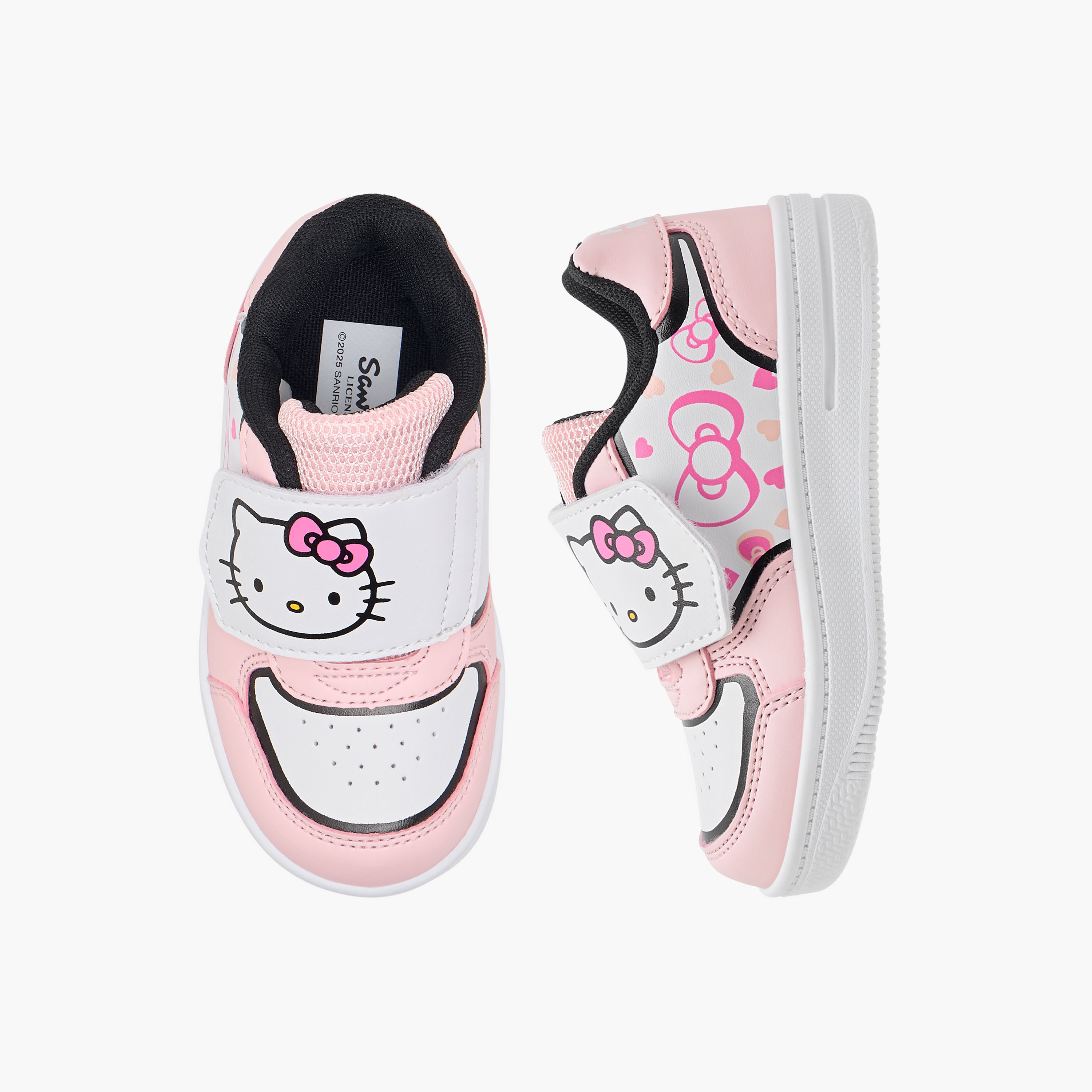 Hello Kitty Printed Sneakers with Hook and Loop Closure-girls-shoes-sneakers-image-1
