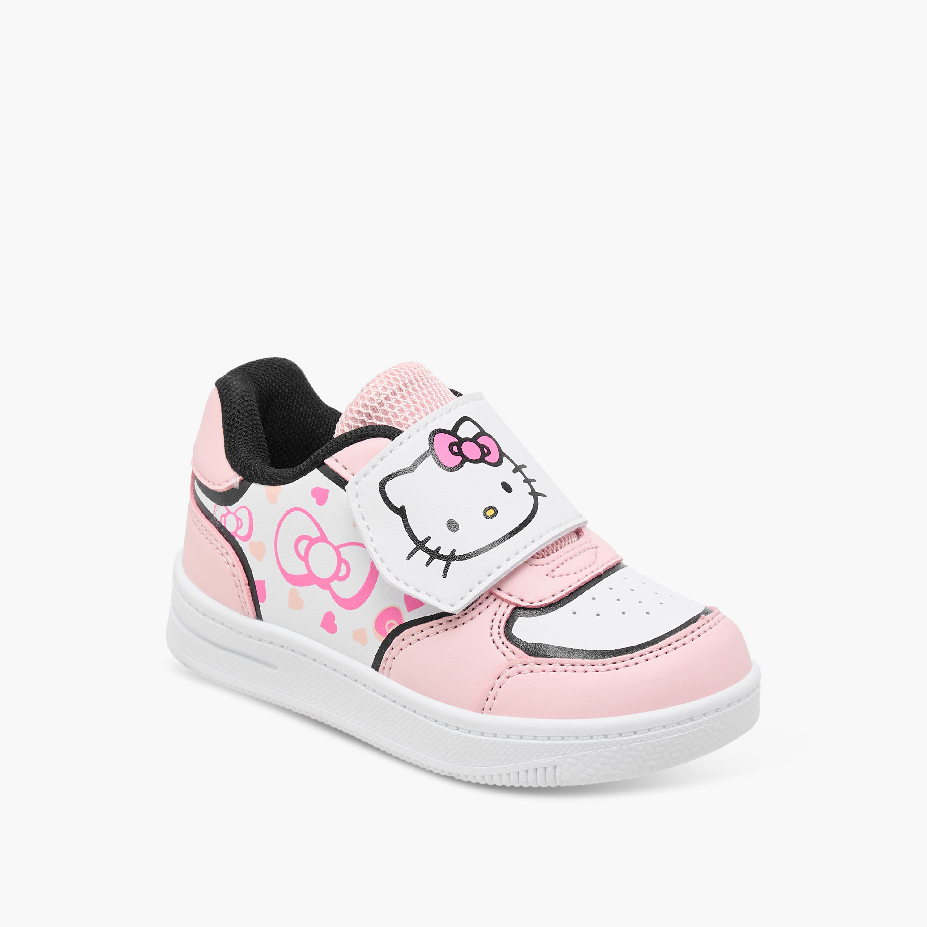 Hello Kitty Printed Sneakers with Hook and Loop Closure-girls-shoes-sneakers-image-2