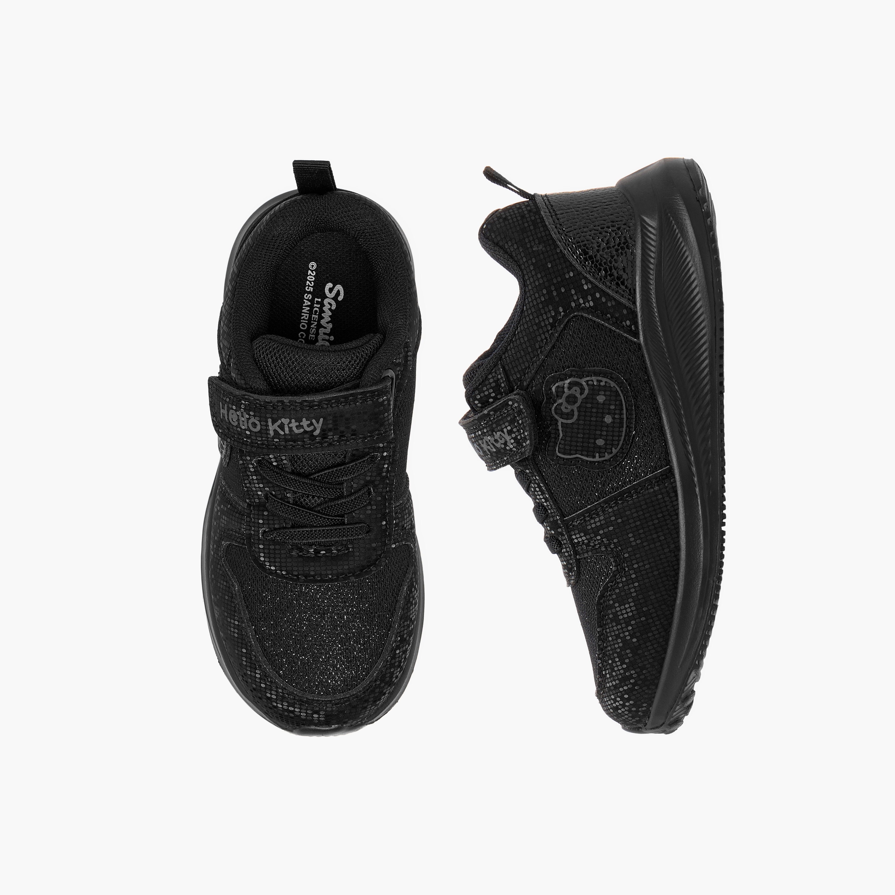 حذاء مدرسي بشريط إغلاق لاصق وتزيينات هالو كيتي-girls-shoes-schoolshoes-image-1