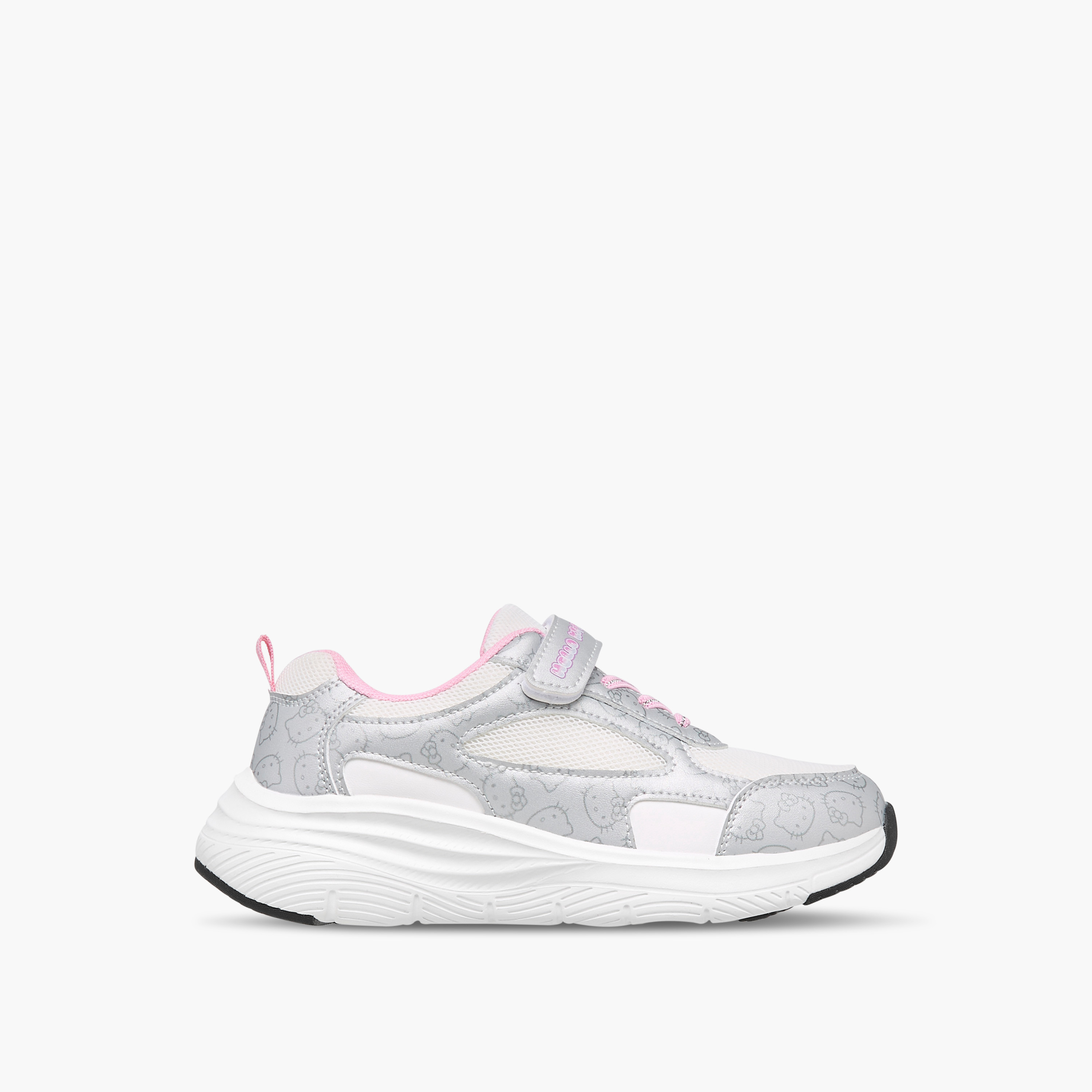 Hello Kitty Printed Sneakers with Hook and Loop Closure-girls-shoes-sneakers-image-3