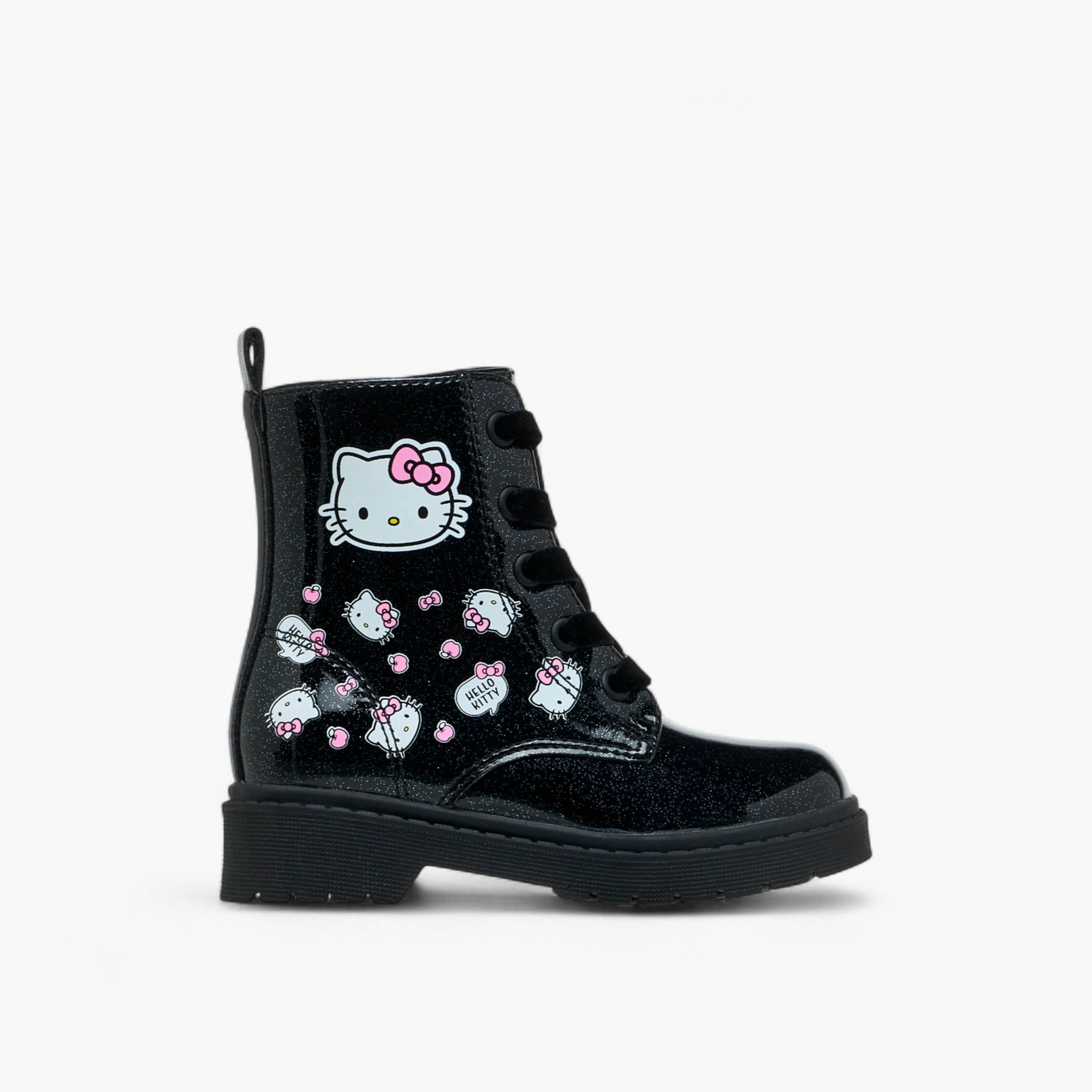 Hello Kitty Printed Ankle Boots with Zip Closure and Pull Tabs-girls-shoes-boots-image-3