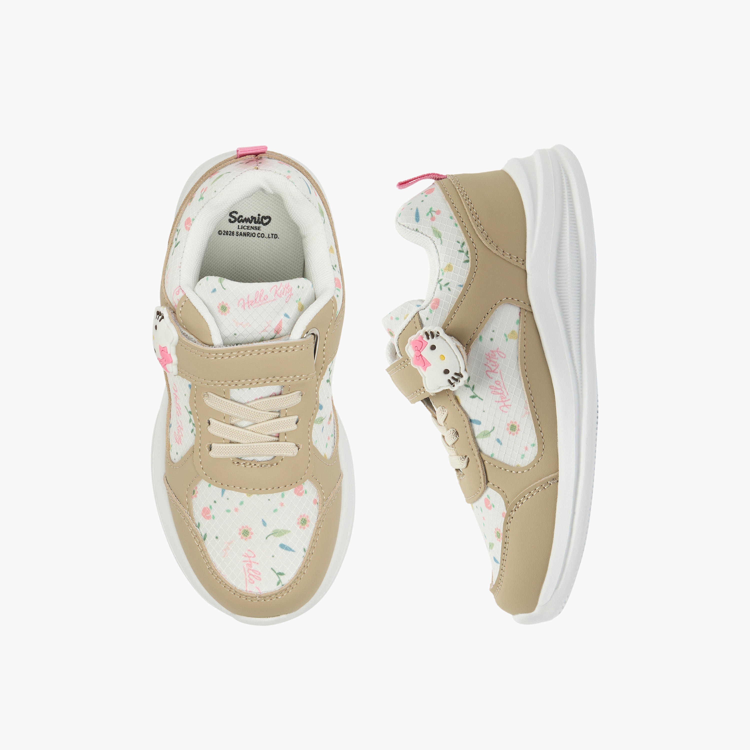 Hello Kitty Girls Floral Print Hook & Loop Ankle Sneakers-girls-shoes-sneakers-image-1