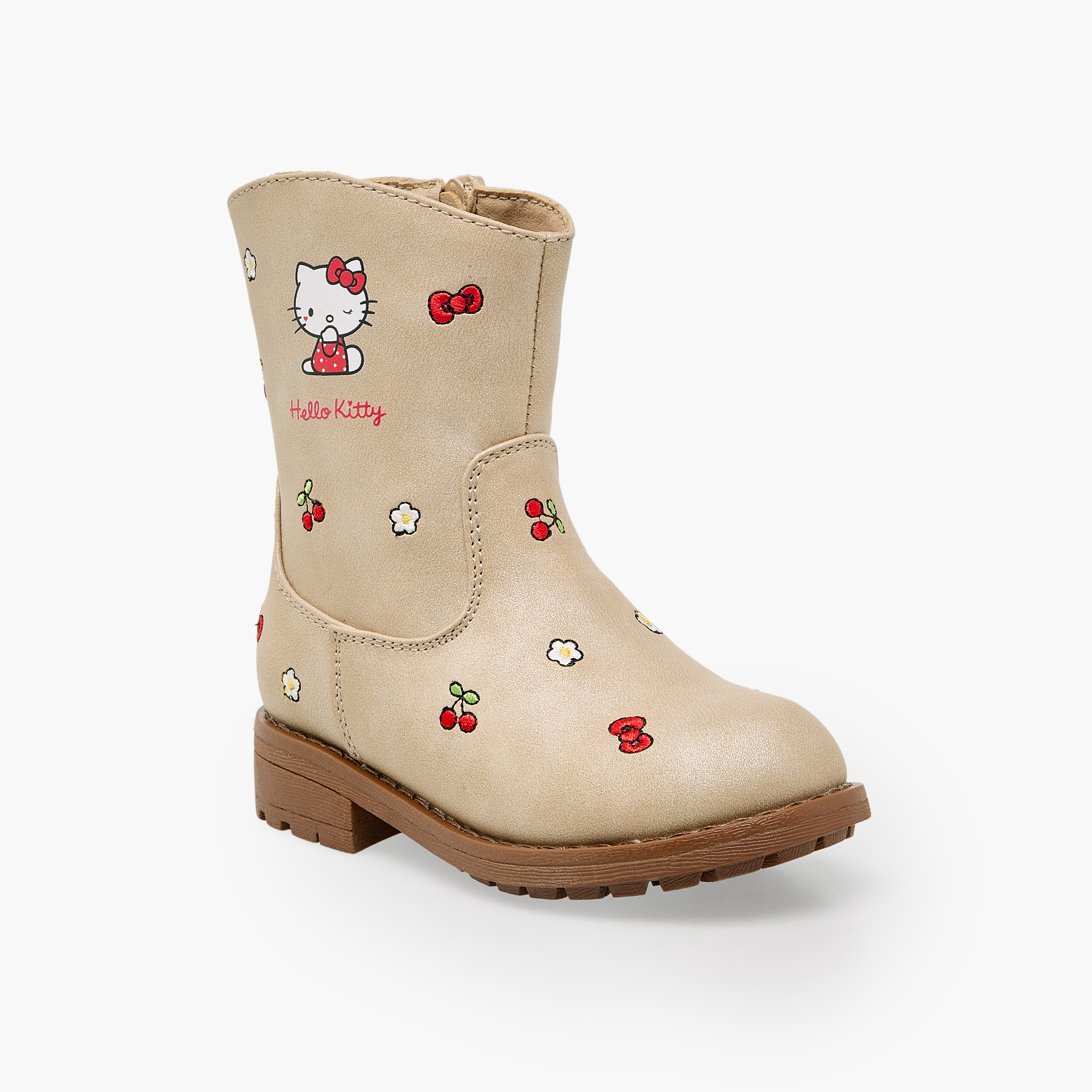 Hello Kitty Girls Embroidered High Shaft Boots-girls-shoes-boots-image-2