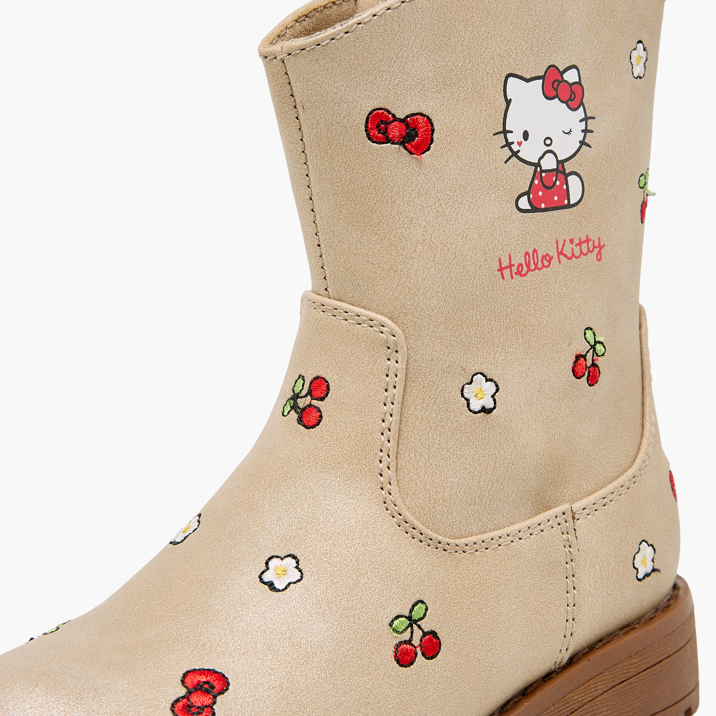 Hello Kitty Girls Embroidered High Shaft Boots-girls-shoes-boots-image-4