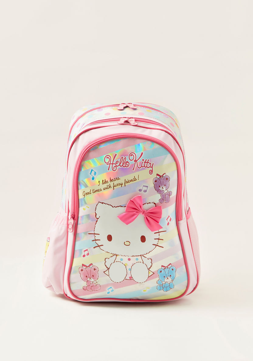 Hello Kitty Print Backpack with Adjustable Straps - 18 inches-Backpacks-image-0