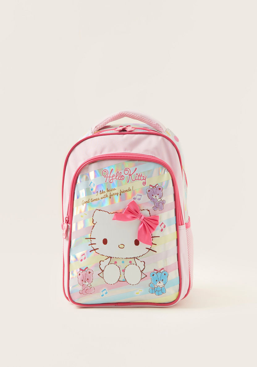 Hello Kitty Print Backpack with Adjustable Straps - 14 inches-Backpacks-image-0