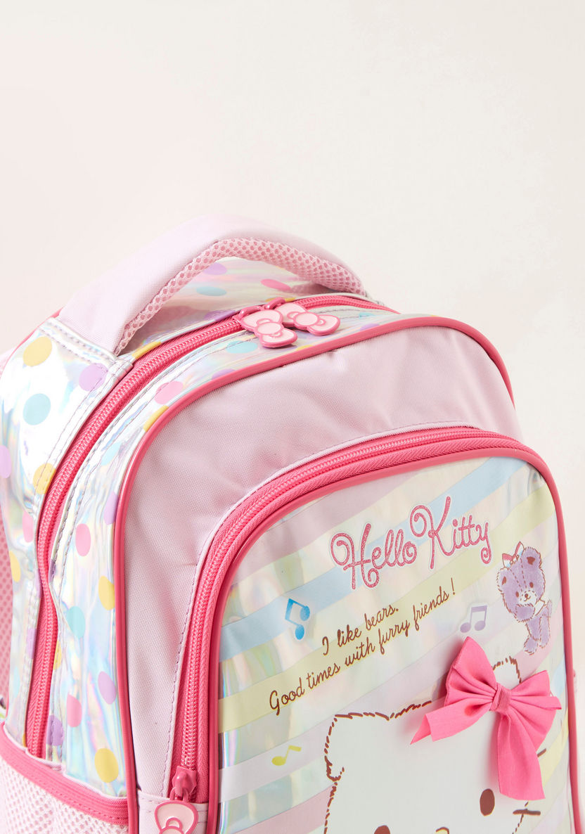 Hello Kitty Print Backpack with Adjustable Straps - 14 inches-Backpacks-image-2