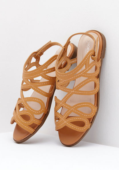 Strappy Flat Sandals with Hook and Loop Closure-Girl%27s Sandals-image-2