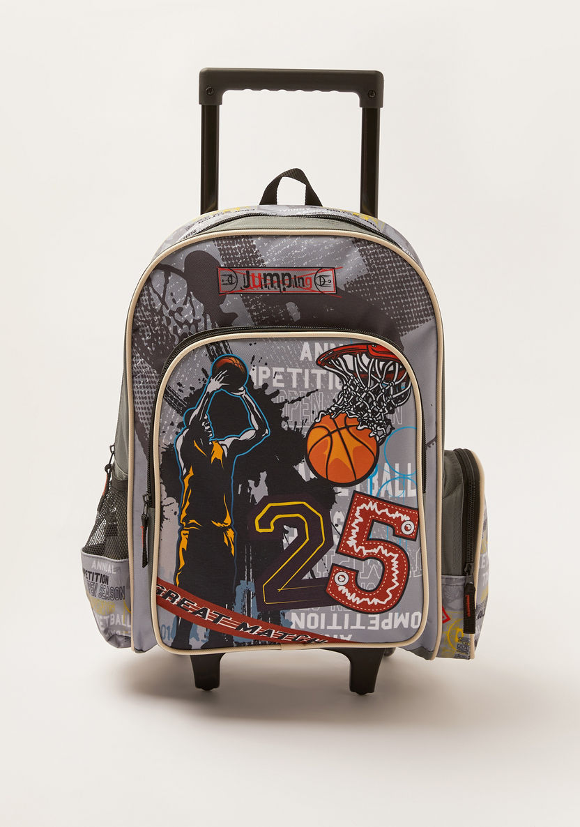 Juniors Printed Trolley Backpack with Lunch Bag and Pencil Pouch-School Sets-image-1
