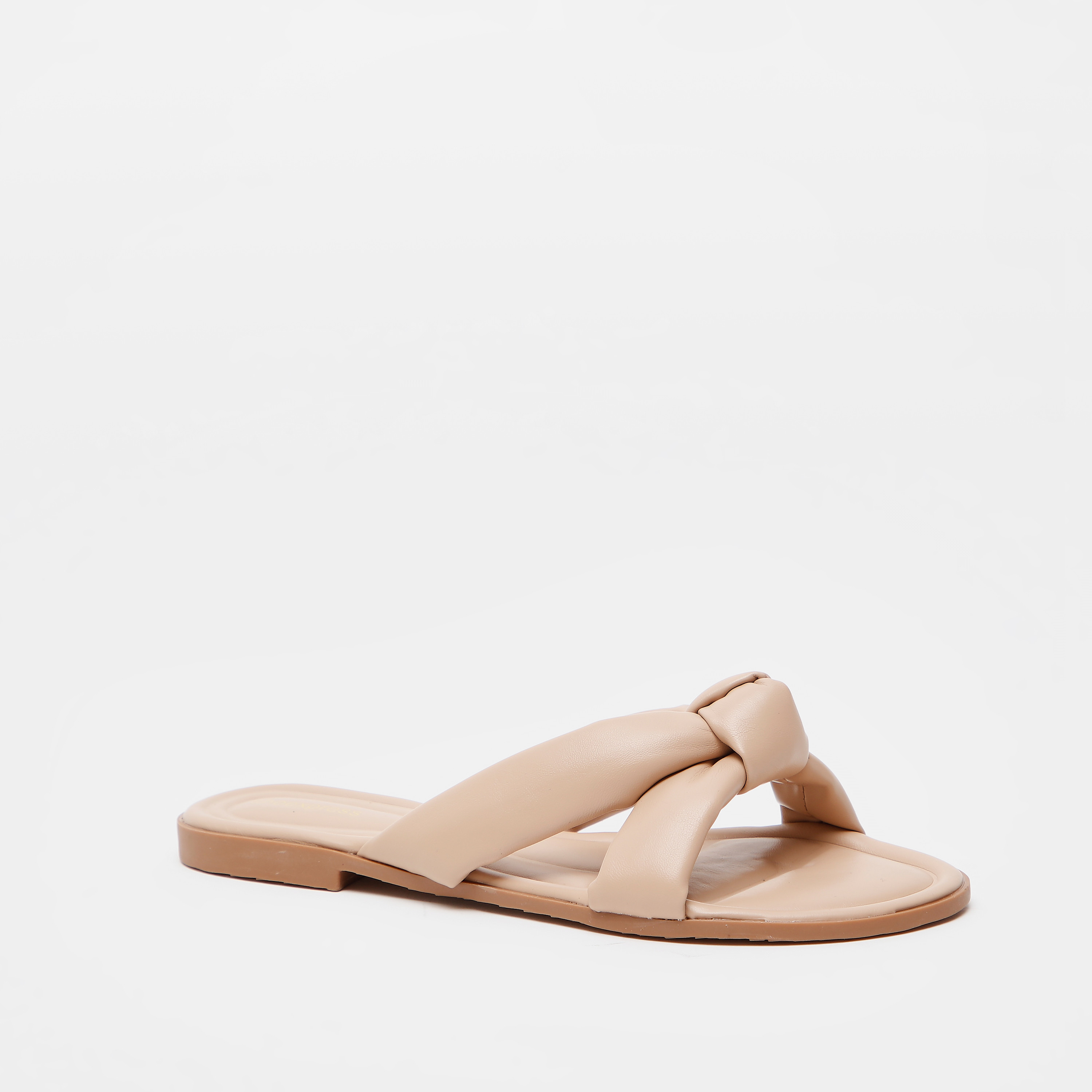 صندل شبشب سادة سهل الارتداء بزيّنة عقدة-women-shoes-flats-sandals-image-2